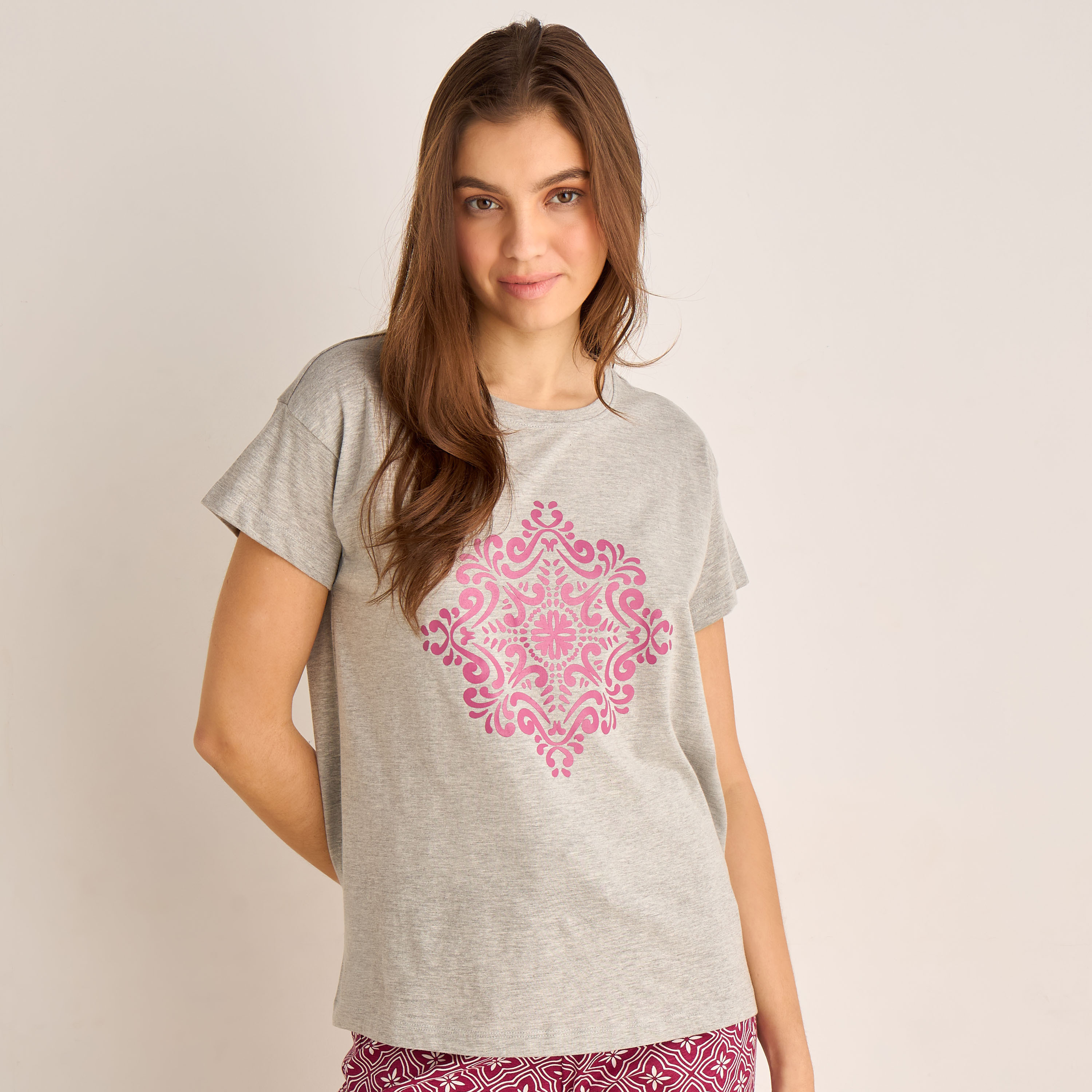 Pyjama Set Printed T-shirt & Pyjama-women-clothing-nightwear-pyjamas-longsets-image-2