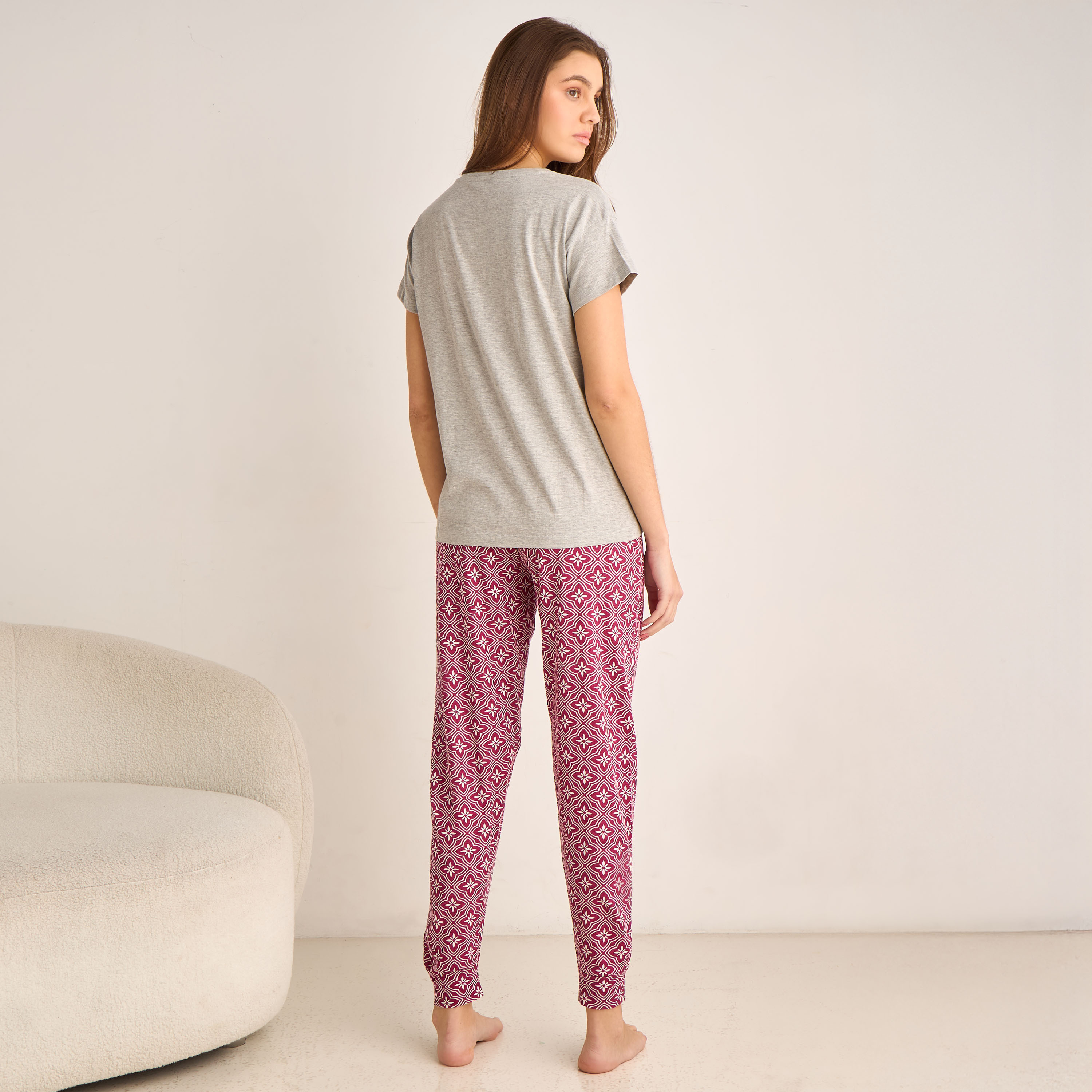 Pyjama Set Printed T-shirt & Pyjama-women-clothing-nightwear-pyjamas-longsets-image-3