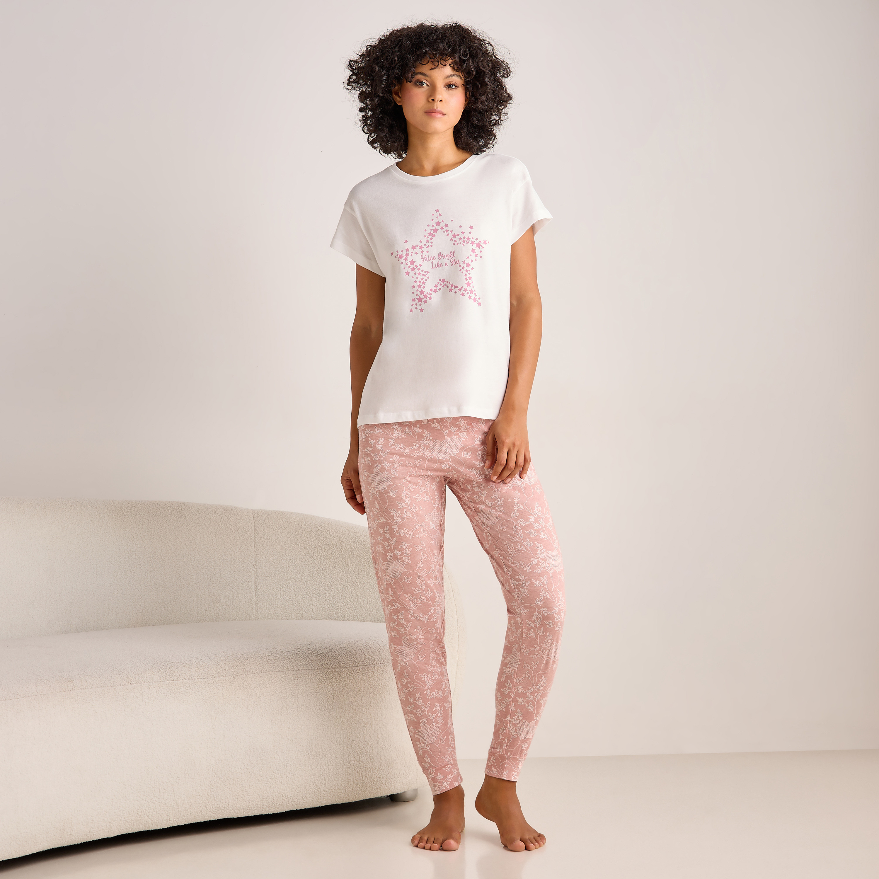 Pyjama Set Printed T-shirt & Pyjama-women-clothing-nightwear-pyjamas-longsets-image-1