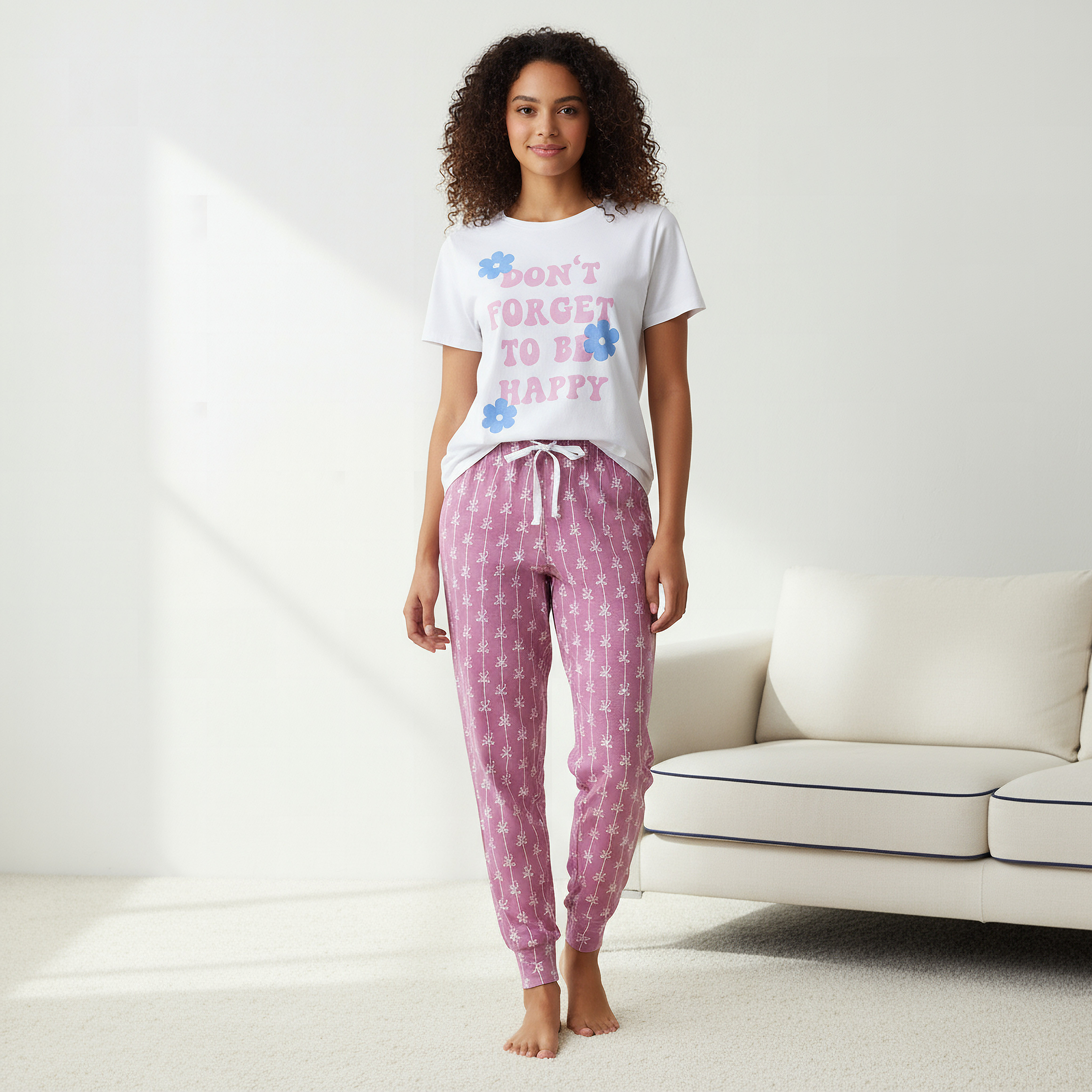 Pyjama Set Printed T-shirt & Pyjama-women-clothing-nightwear-pyjamas-longsets-image-1