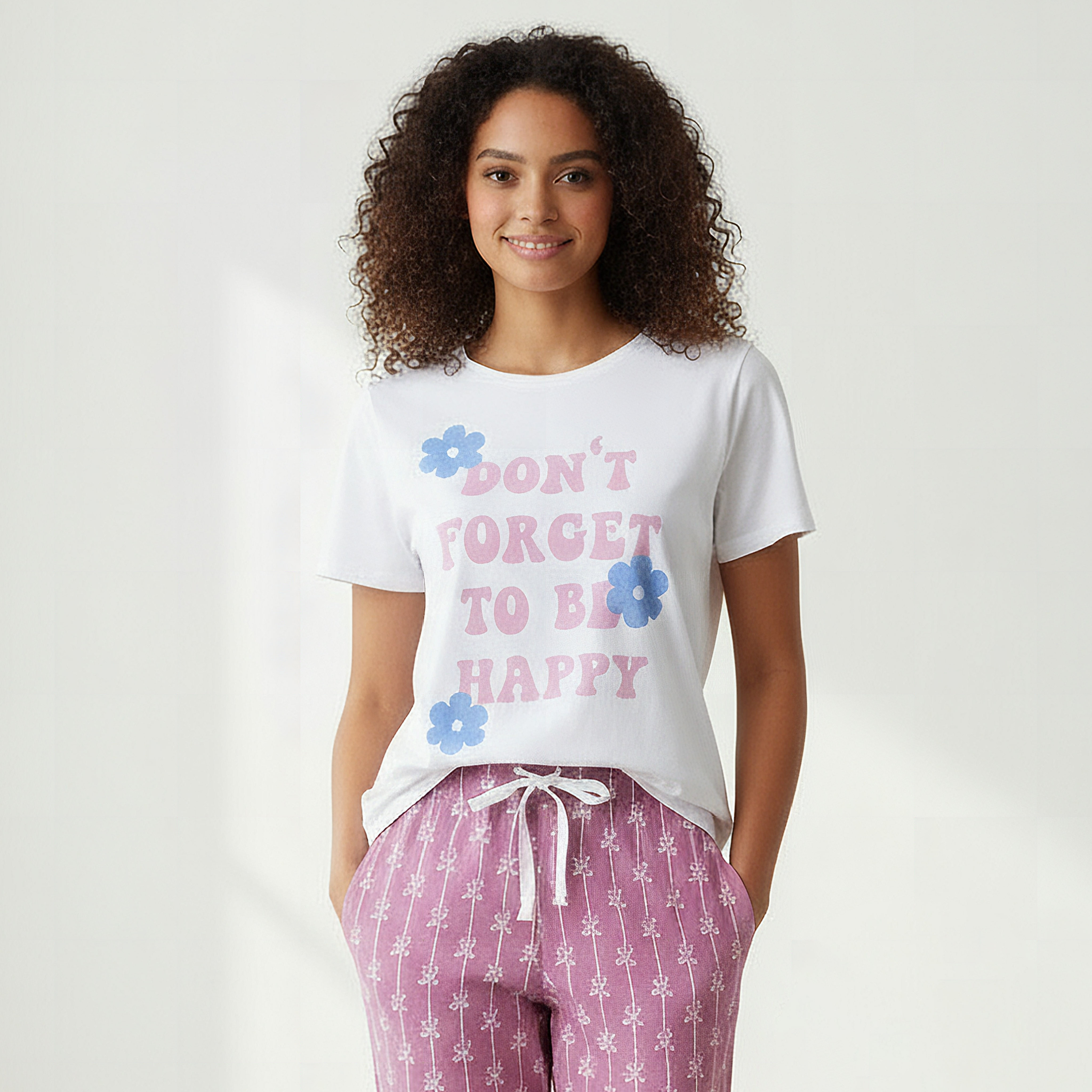 Pyjama Set Printed T-shirt & Pyjama-women-clothing-nightwear-pyjamas-longsets-image-2