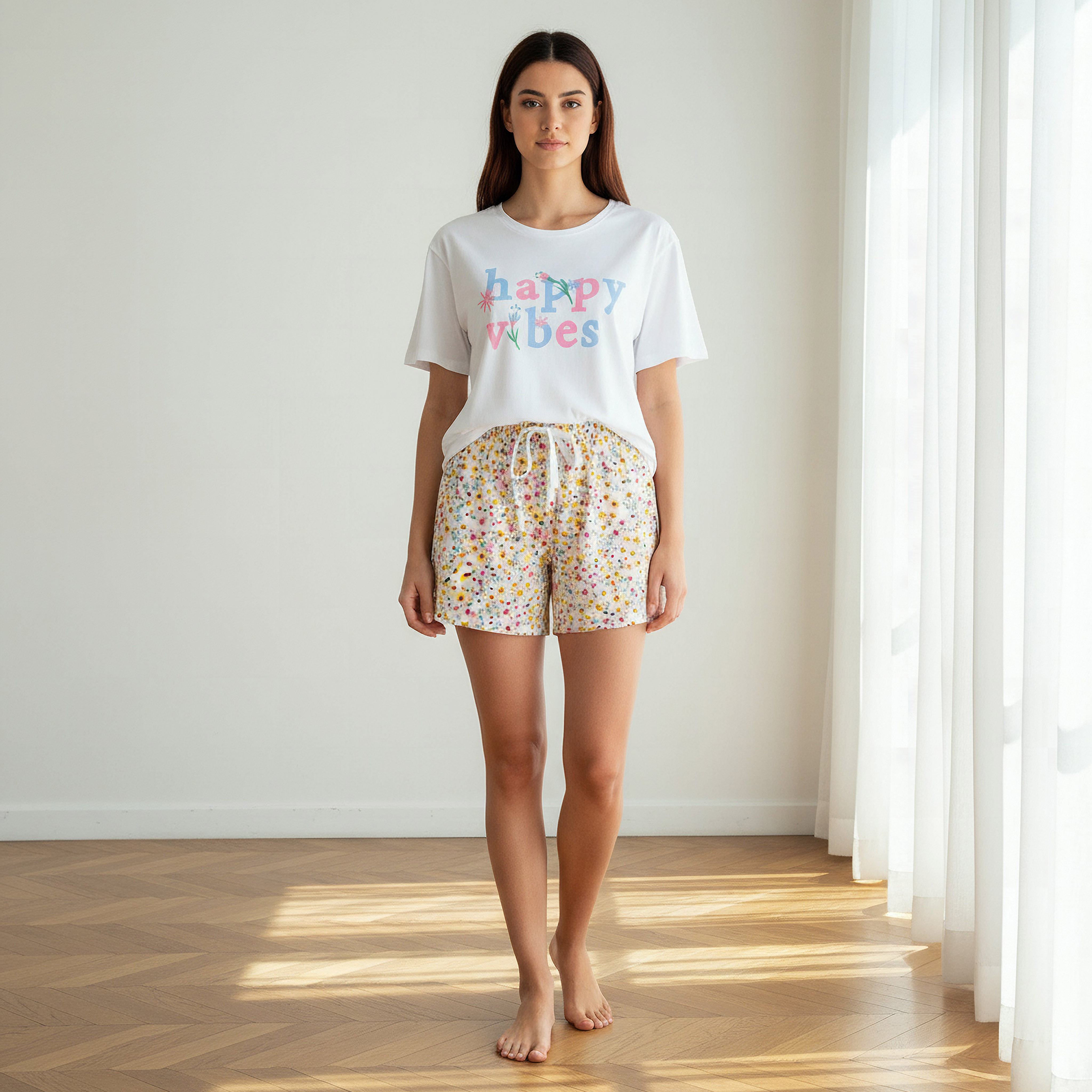 طقم بيجاما شورت بتيشيرت وشورت-women-clothing-nightwear-pyjamas-shortsets-image-6