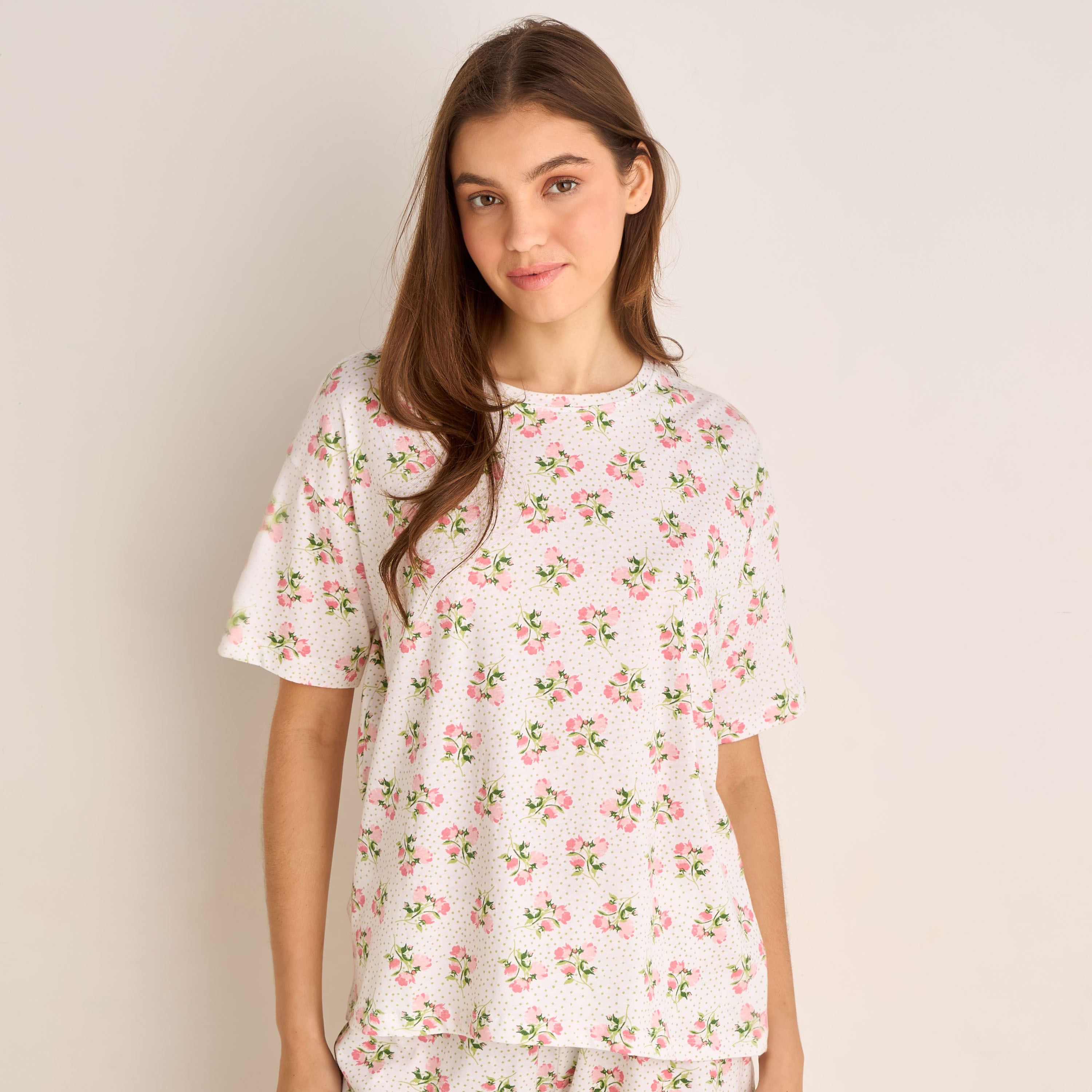 طقم بيجاما تيشيرت وشورت-women-clothing-nightwear-pyjamas-shortsets-image-5