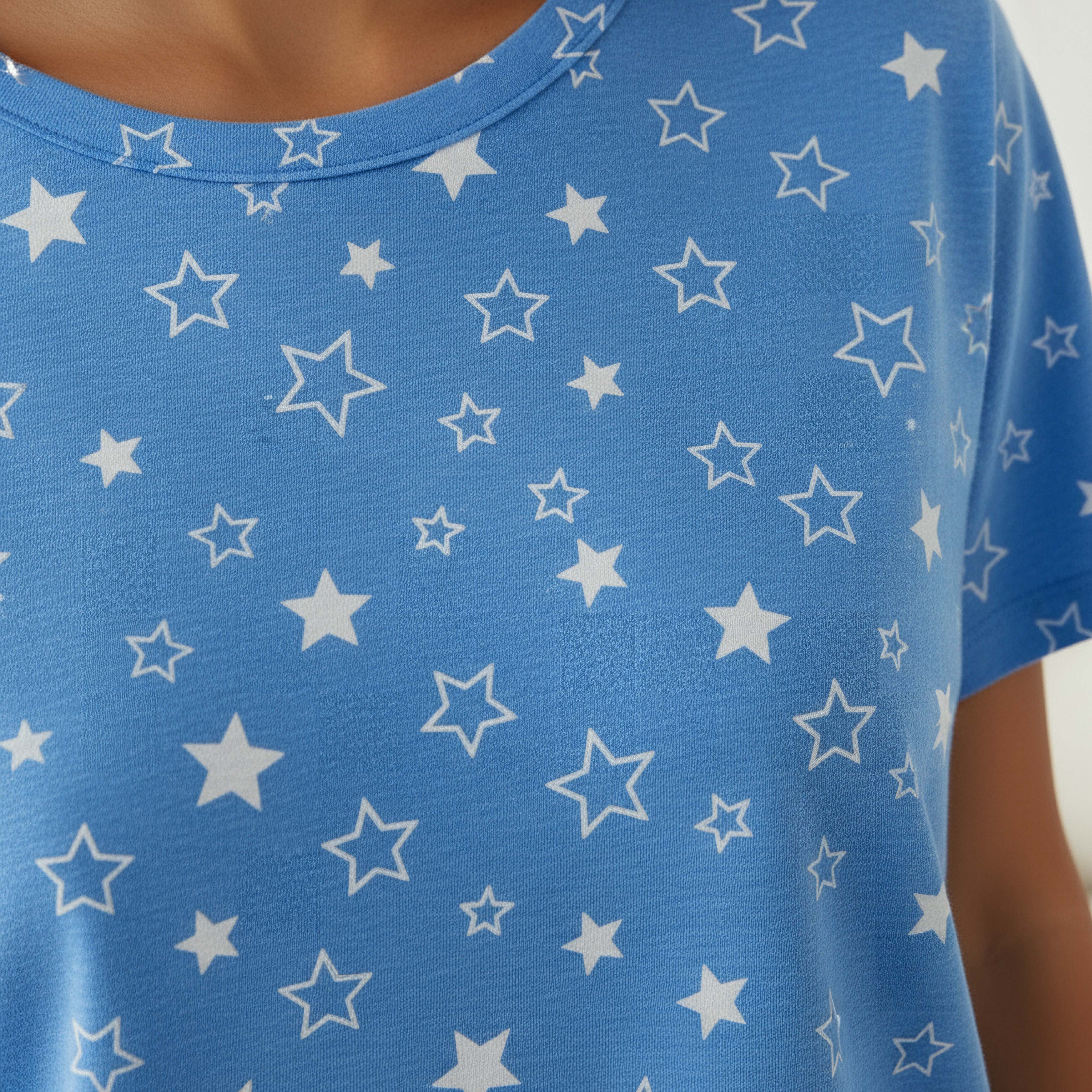 Pyjama Set Star Print T-shirt & Shorts-women-clothing-nightwear-pyjamas-shortsets-image-5