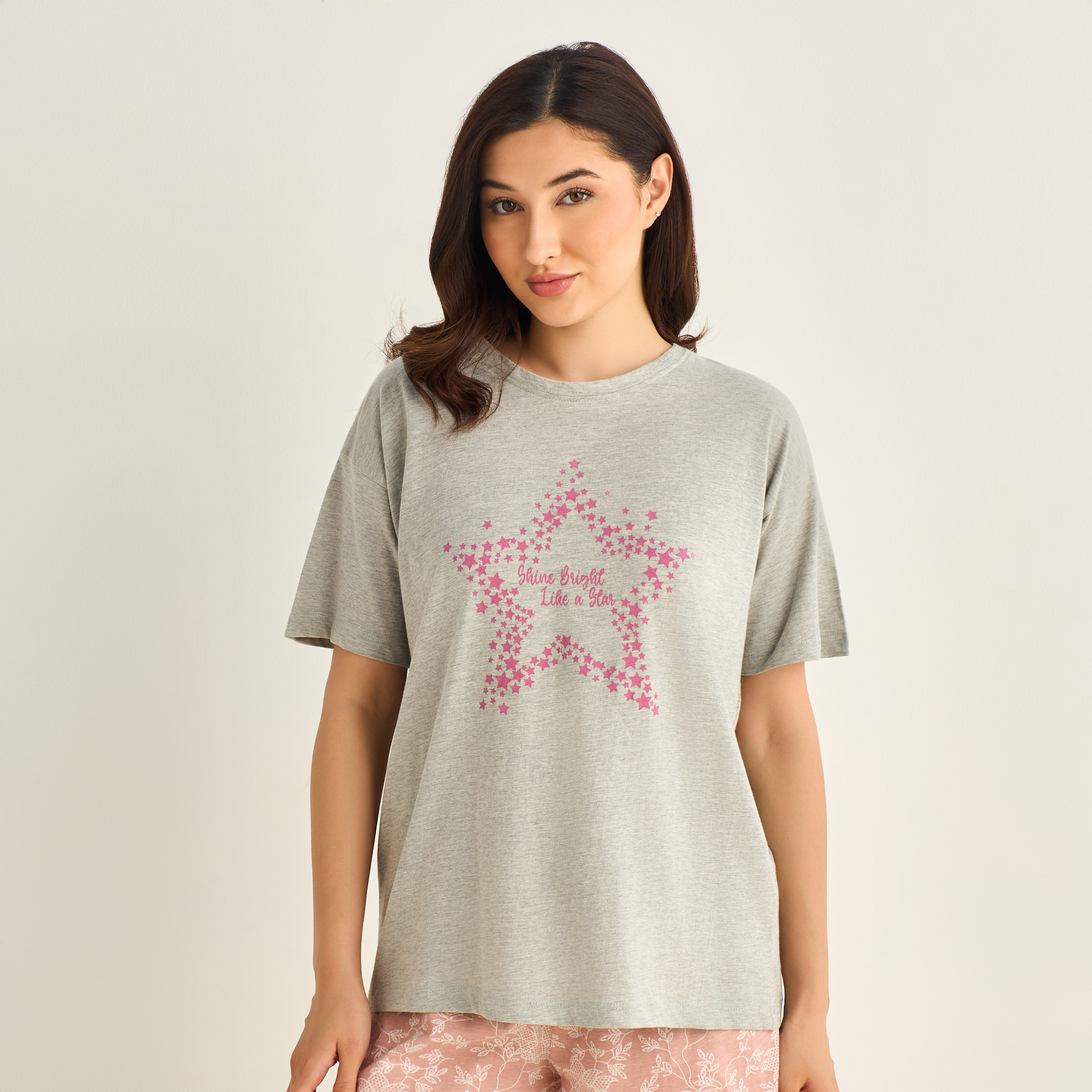 طقم بيجاما شورت تيشيرت مع شورت-women-clothing-nightwear-pyjamas-shortsets-image-5