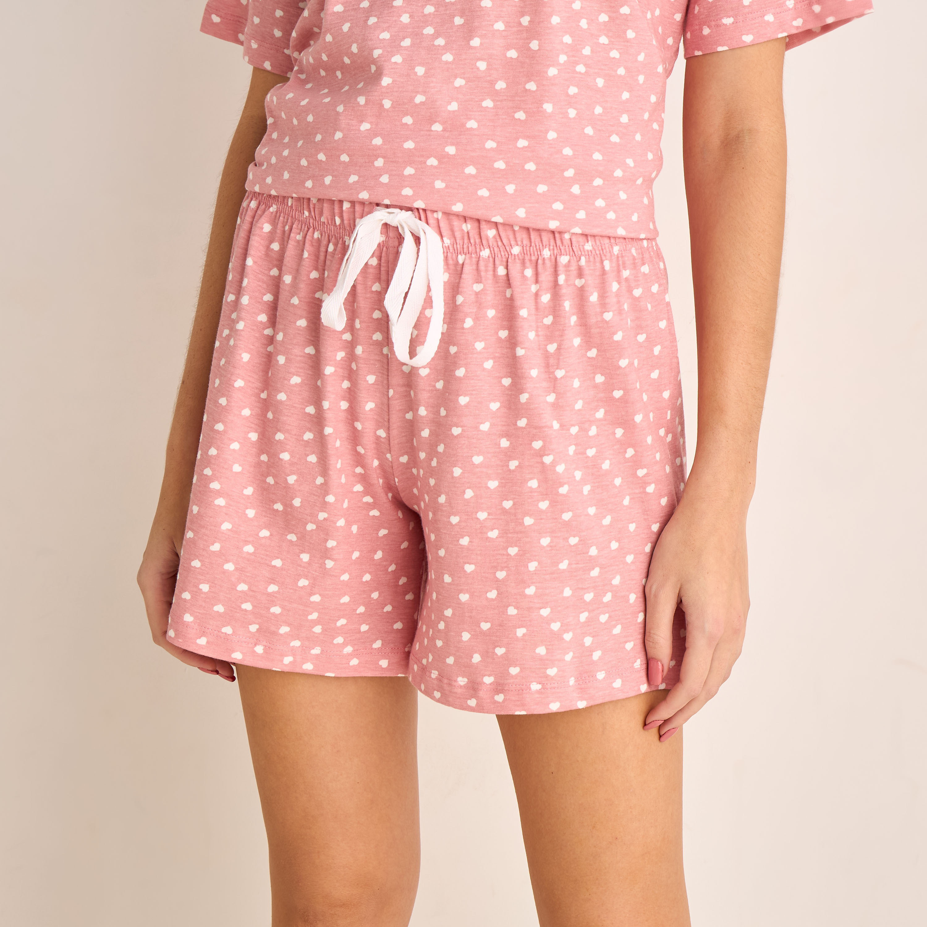 طقم بيجاما شورت تيشيرت مع شورت-women-clothing-nightwear-pyjamas-shortsets-image-4