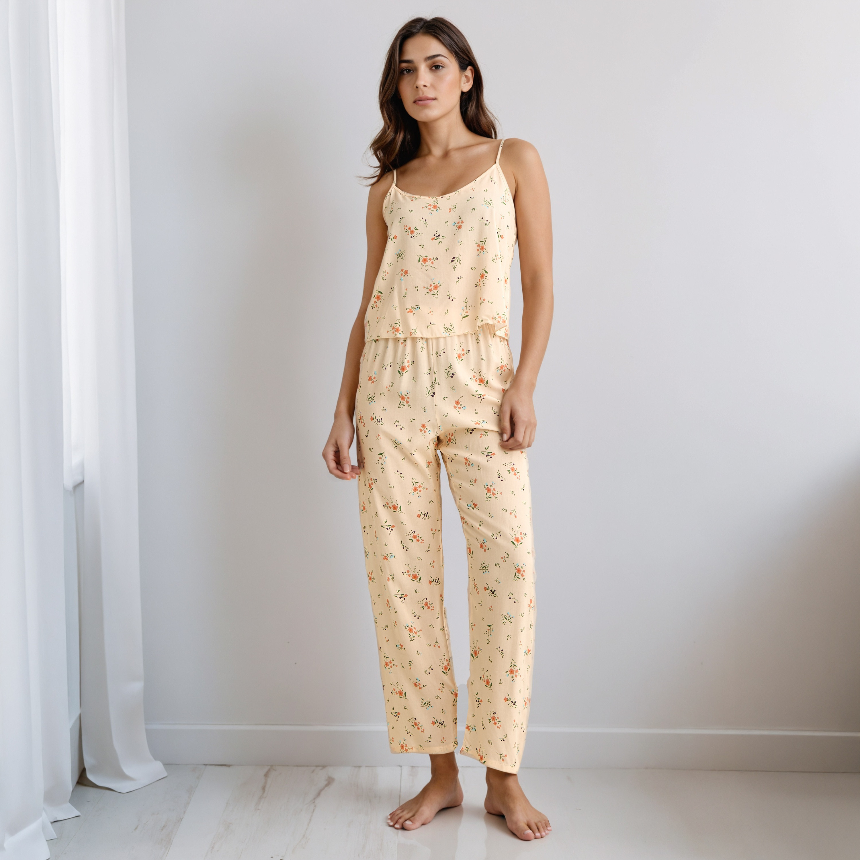 Pyjama Set with Robe Sleeveless Top & Pyjamas-women-clothing-nightwear-pyjamas-longsets-image-2