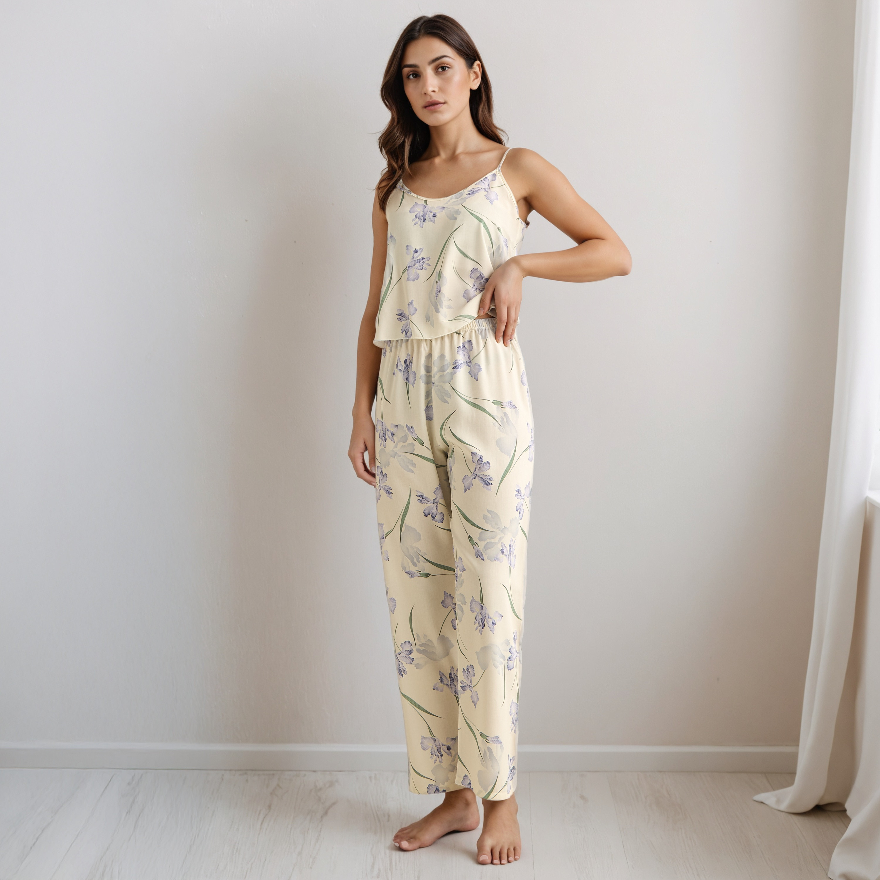 Pyjama Set with Robe Sleeveless Top & Pyjamas-women-clothing-nightwear-pyjamas-longsets-image-5