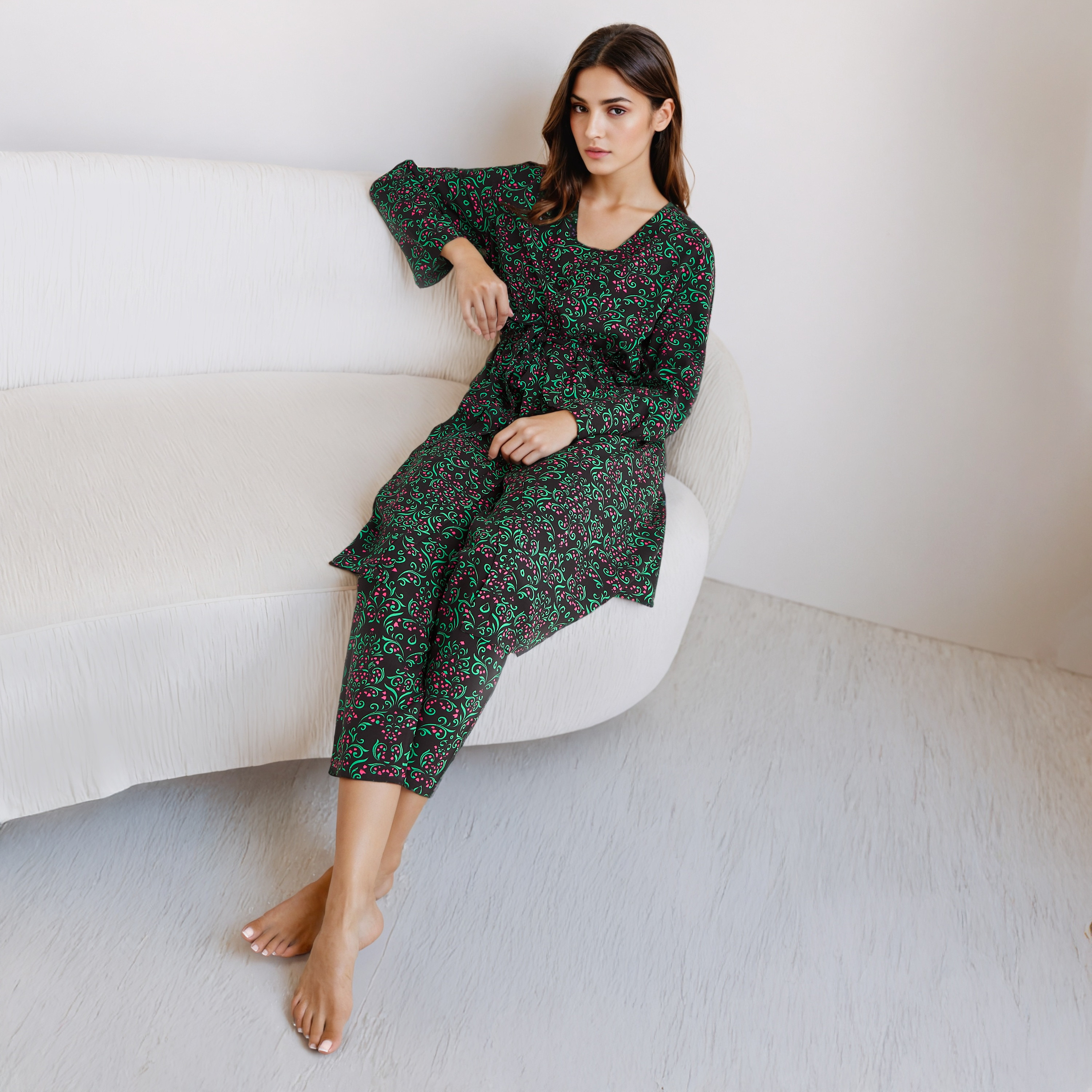 Pyjama Set Sleeveless Top & Pyjamas-women-clothing-nightwear-pyjamas-longsets-image-1