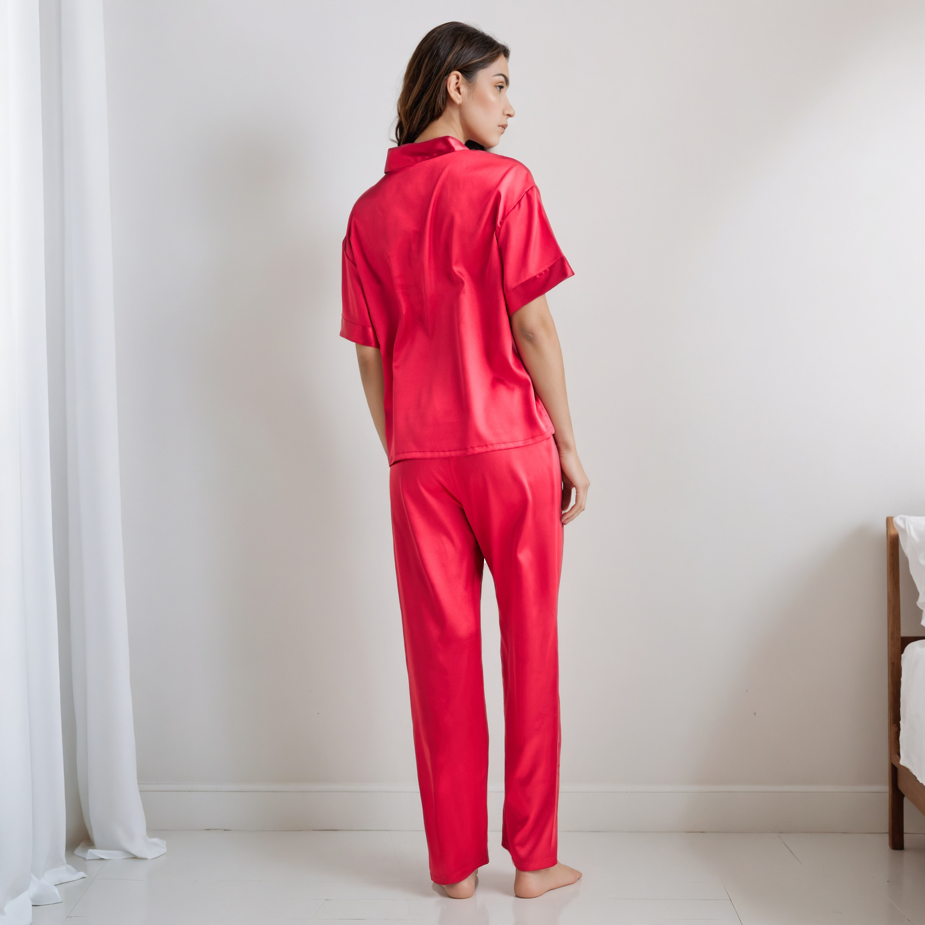 Pyjama Set Button-Down Shirt & Trousers-women-clothing-nightwear-pyjamas-longsets-image-3