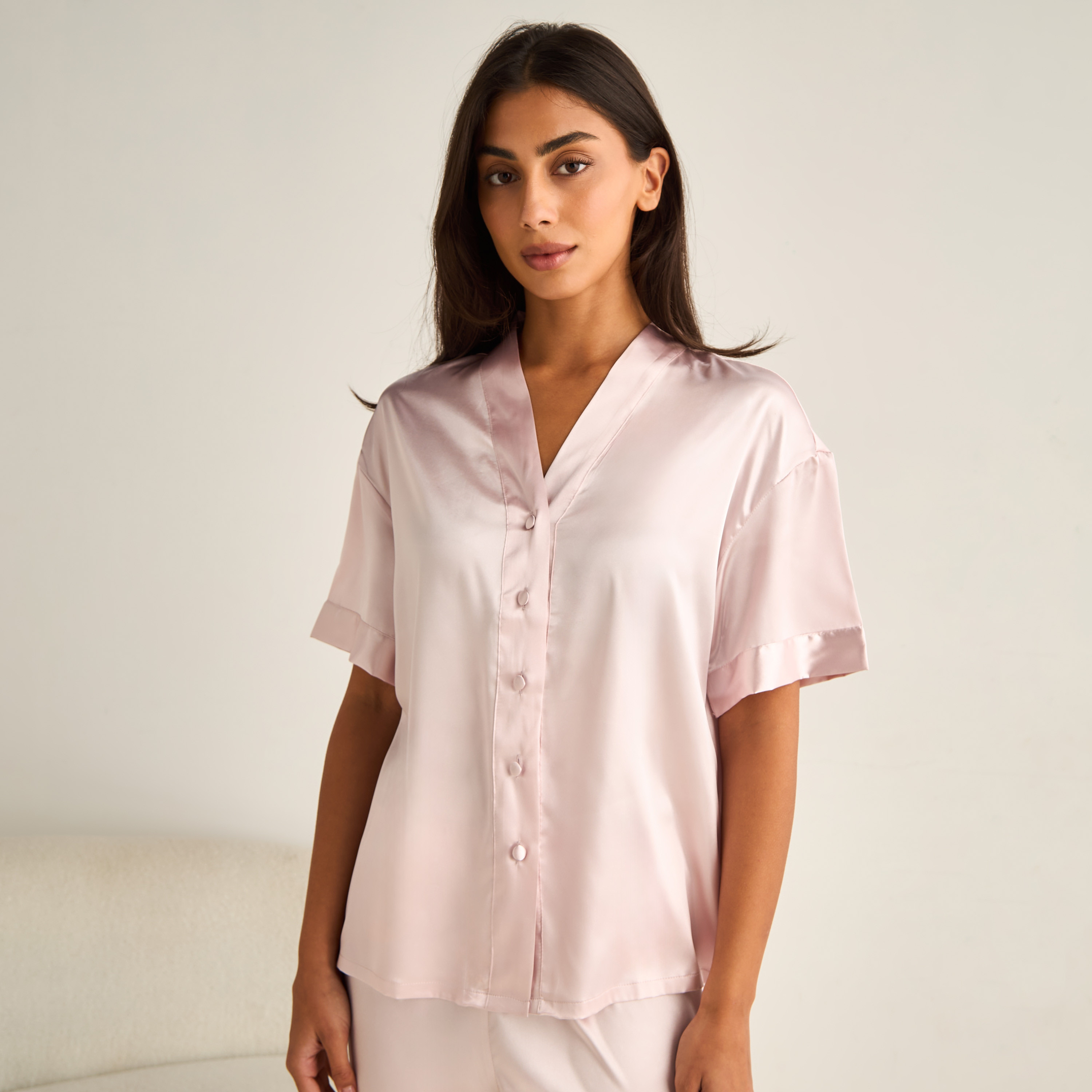 Pyjama Set Button-Down Shirt & Trousers-women-clothing-nightwear-pyjamas-longsets-image-2