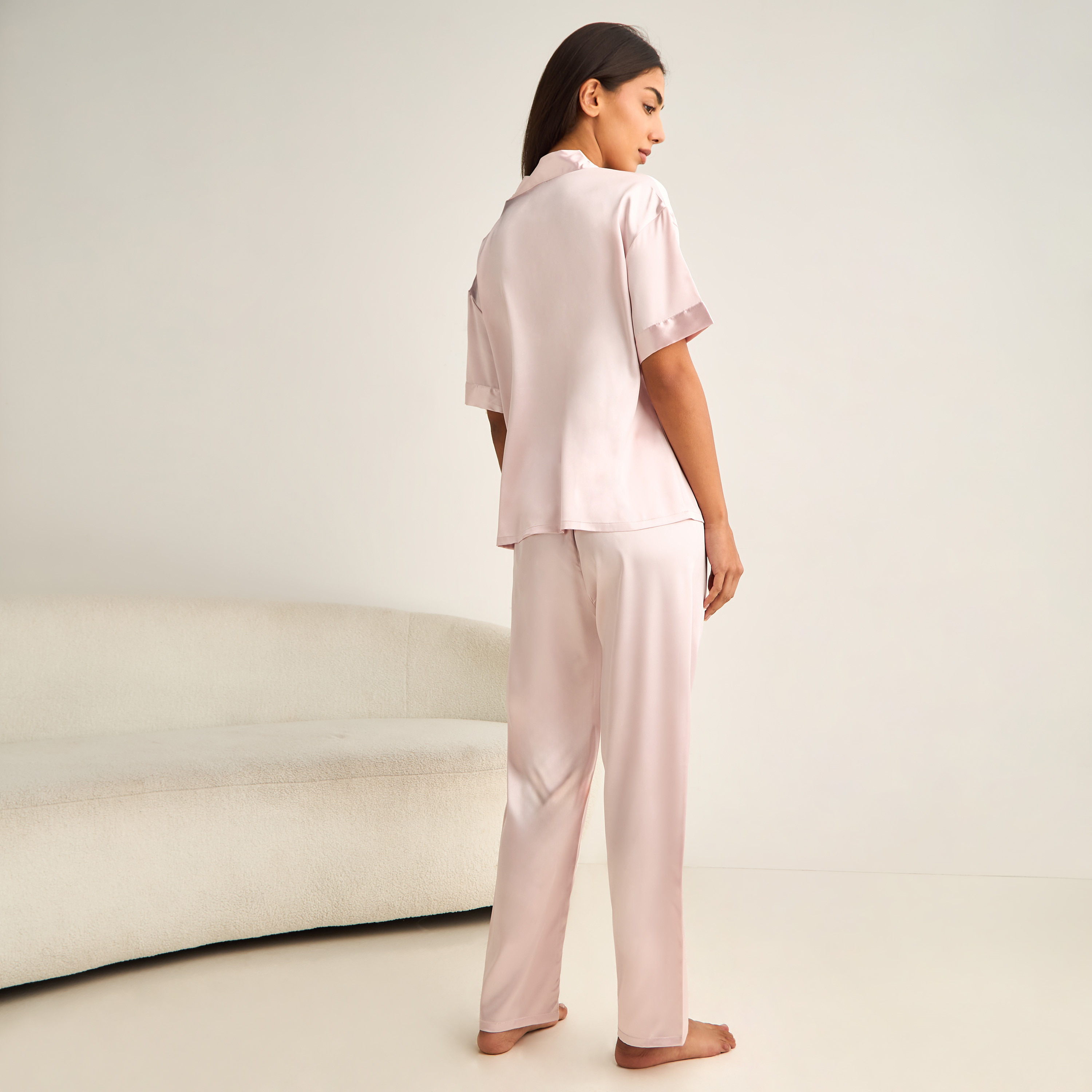 Pyjama Set Button-Down Shirt & Trousers-women-clothing-nightwear-pyjamas-longsets-image-3