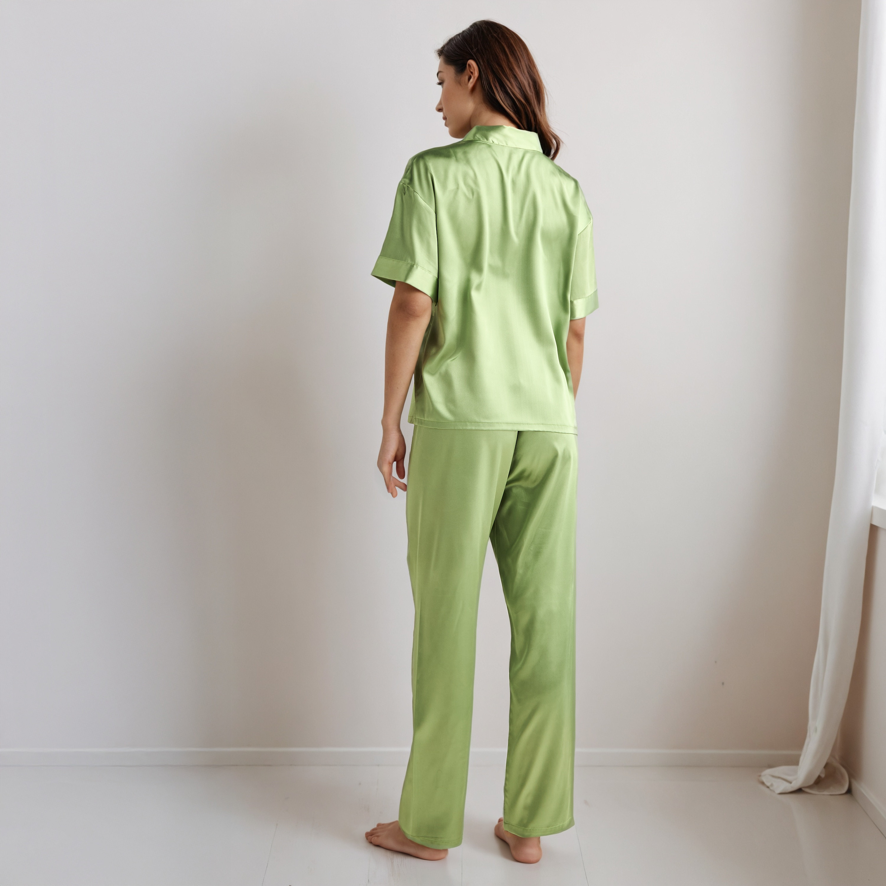 Pyjama Set Button-Down Shirt & Trousers-women-clothing-nightwear-pyjamas-longsets-image-3
