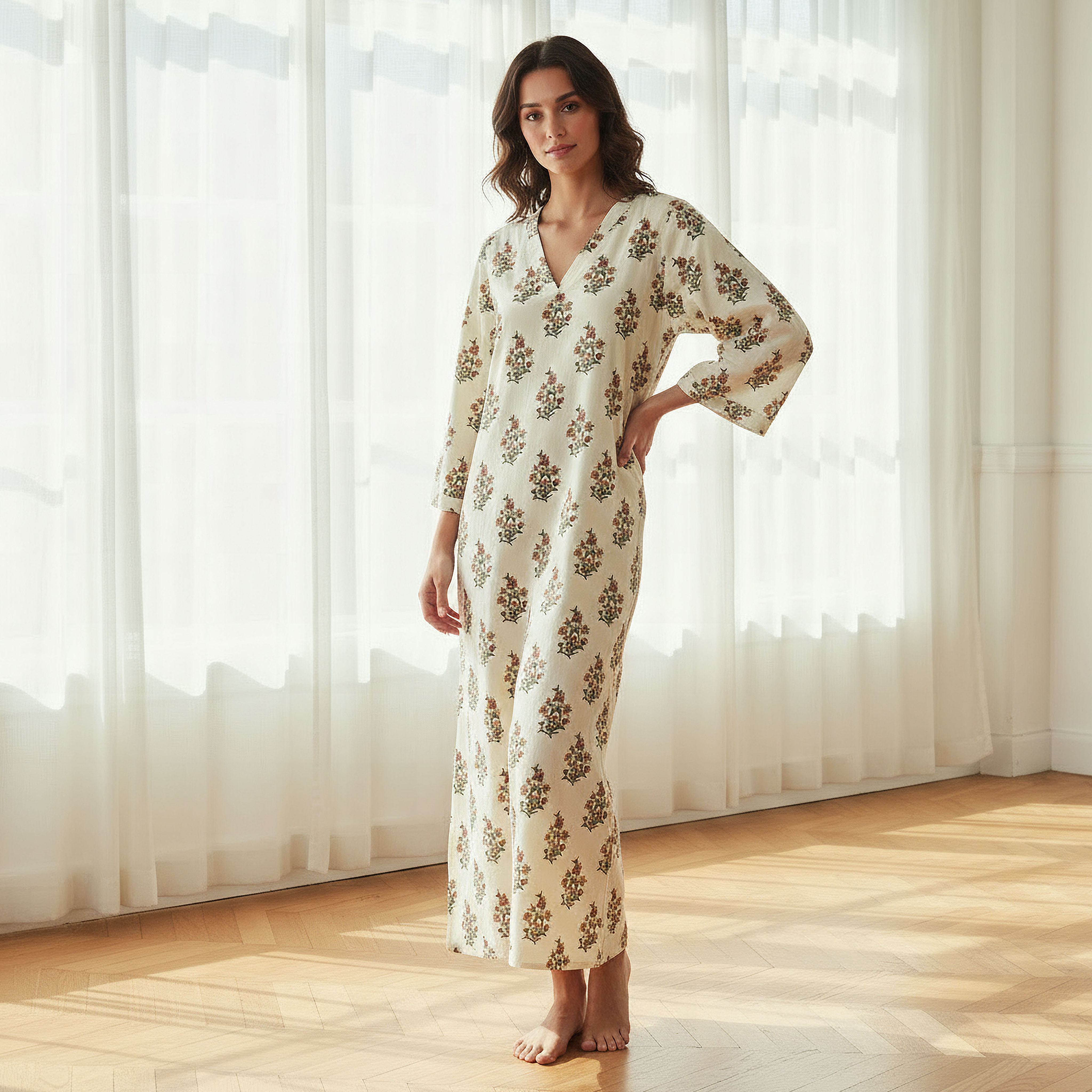 Night Dress Long Sleeves Printed Cotton-PROMO_SP_AE_2FOR149_110625-image-2