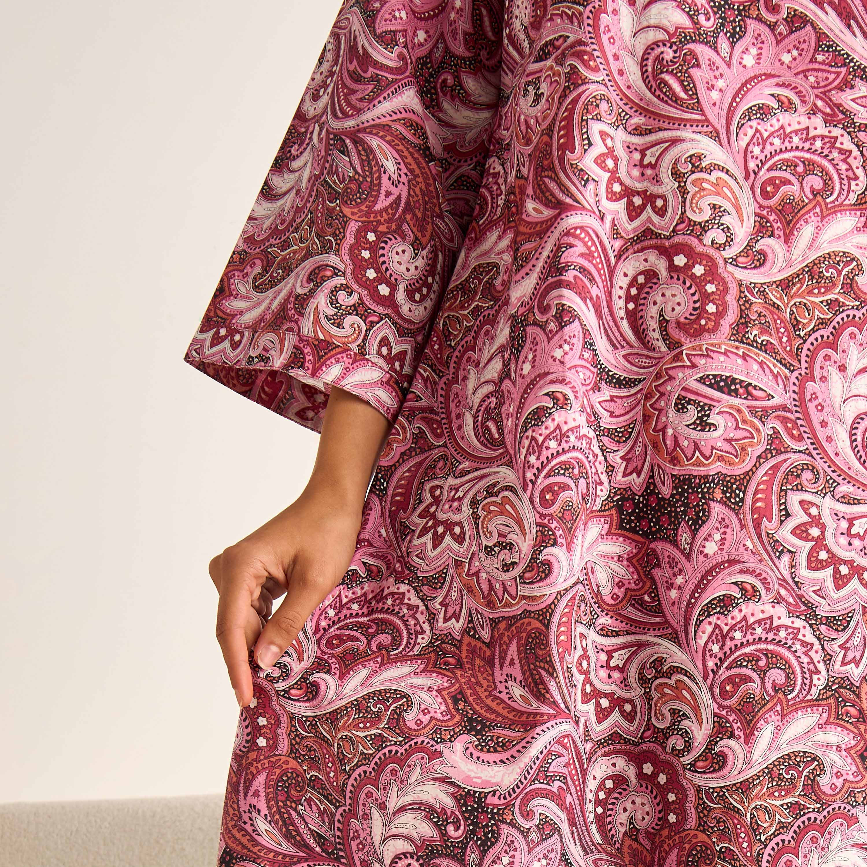 فستان نوم قطن بأكمام طويلة وطبعات-women-clothing-nightwear-nighties-image-3