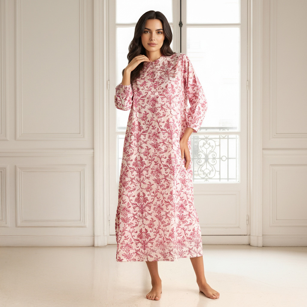 Night Dress Long Sleeves Printed Cotton-PROMO_SP_SA_BUNDLE_2FOR159_180925-image-1
