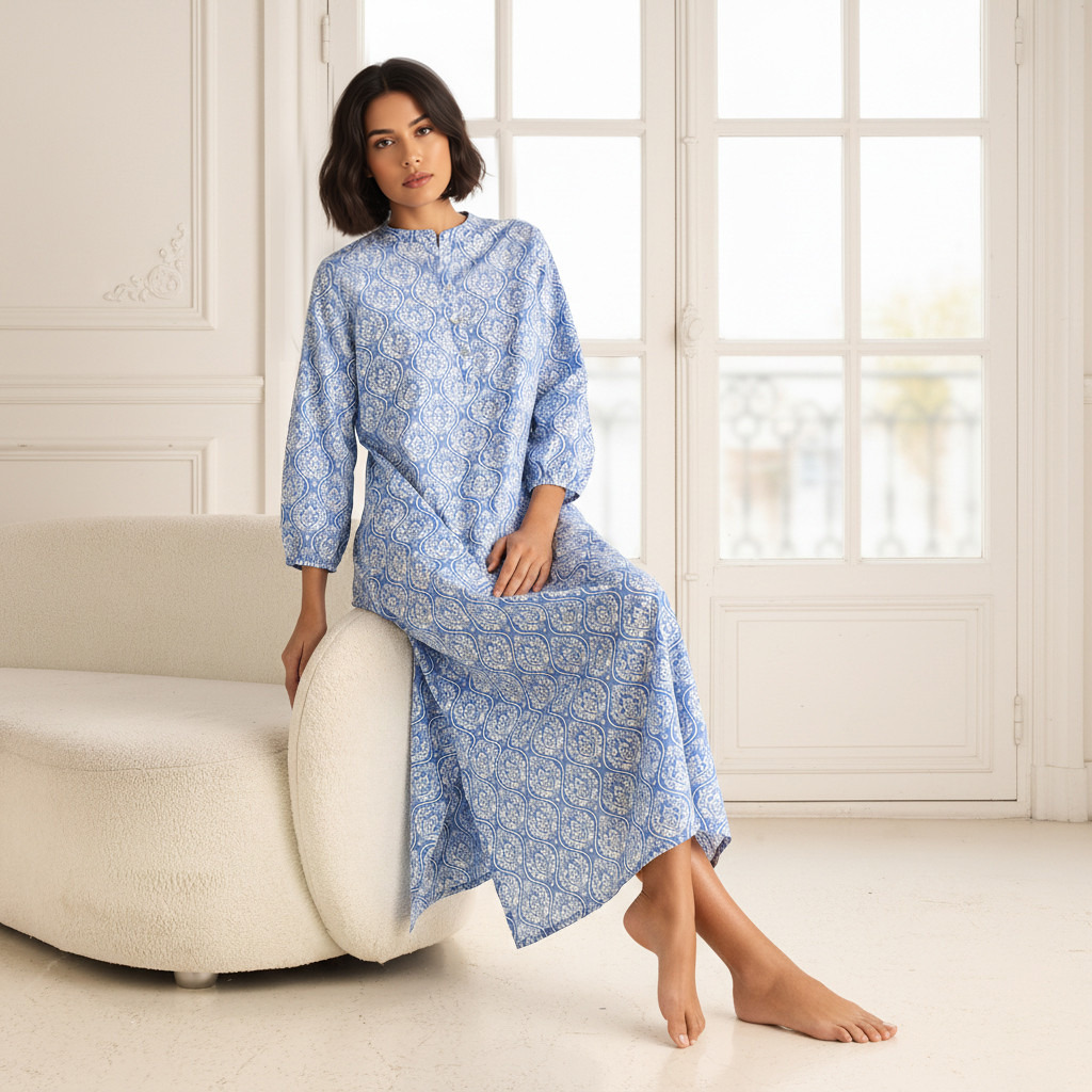 Night Dress Long Sleeves Printed Cotton-PROMO_SP_AE_2FOR149_110625-image-6
