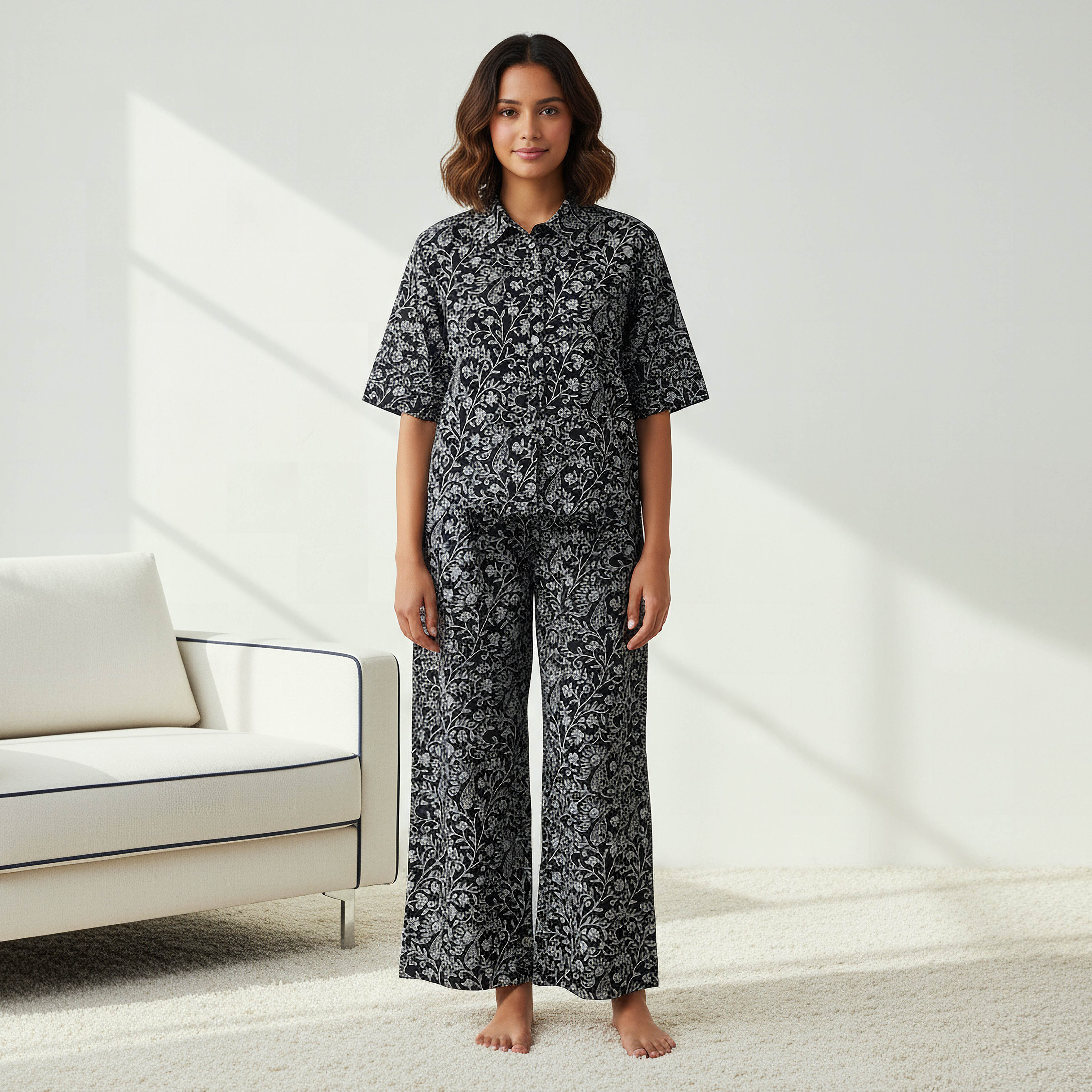 Pyjama Set Top & Pants Cotton-women-clothing-nightwear-pyjamas-longsets-image-1