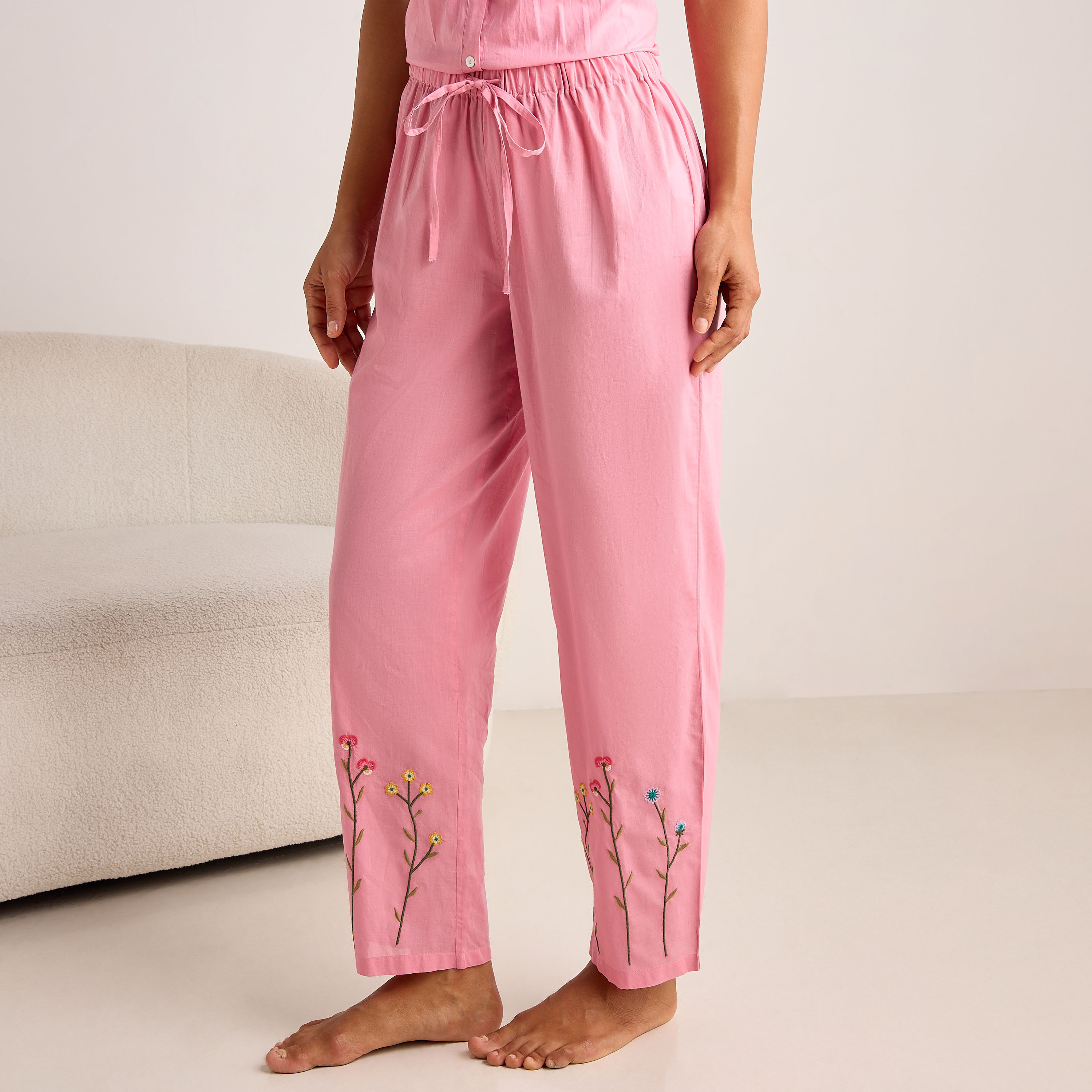 Pyjama Set Button-Down Top and Pants Cotton-women-clothing-nightwear-pyjamas-longsets-image-3