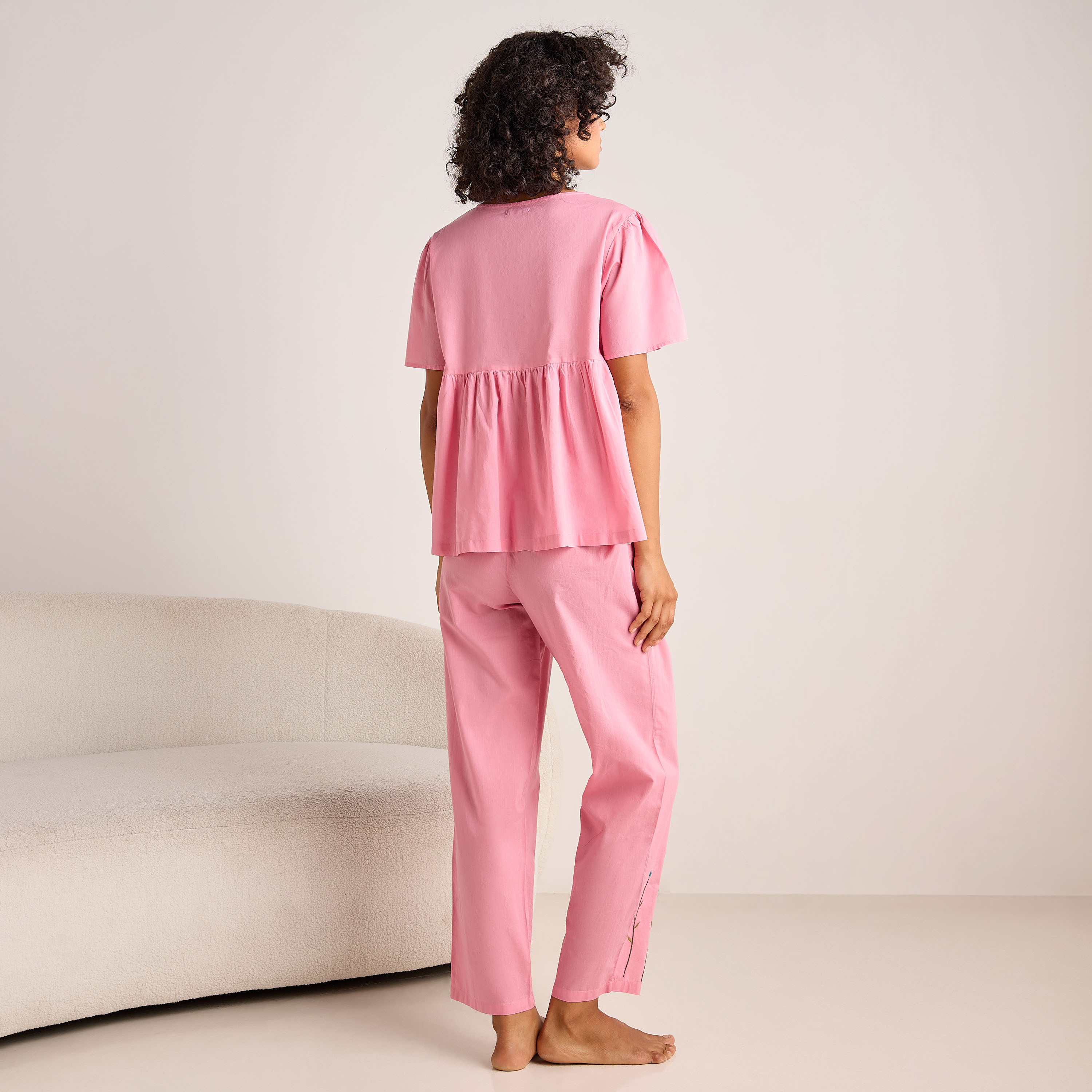 Pyjama Set Button-Down Top and Pants Cotton-women-clothing-nightwear-pyjamas-longsets-image-5