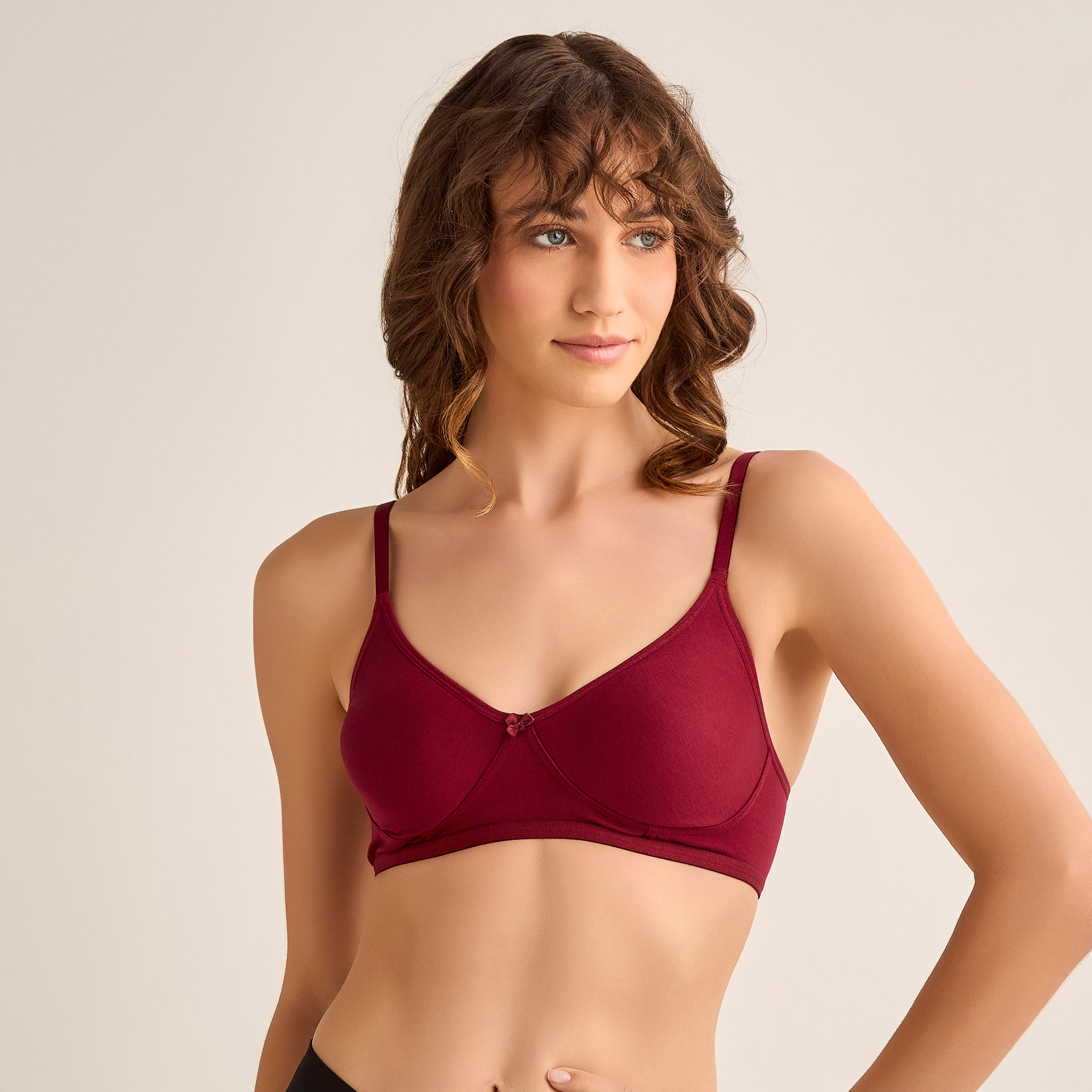 Bow Detail Non-Wired Non-Padded Bra-women-clothing-lingerie-bras-image-1