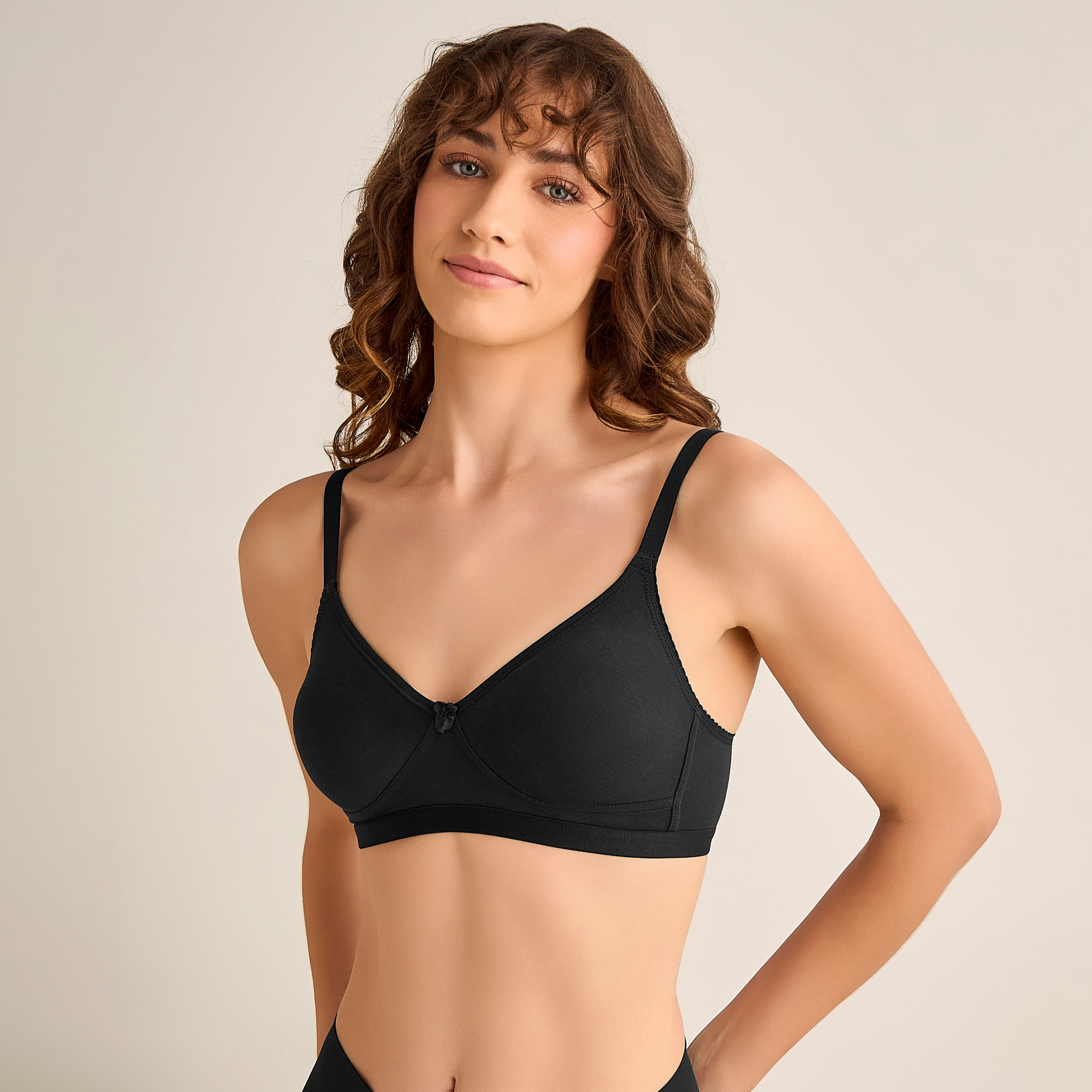 Bow Detail Non-Wired Non-Padded Bra-women-clothing-lingerie-bras-image-1