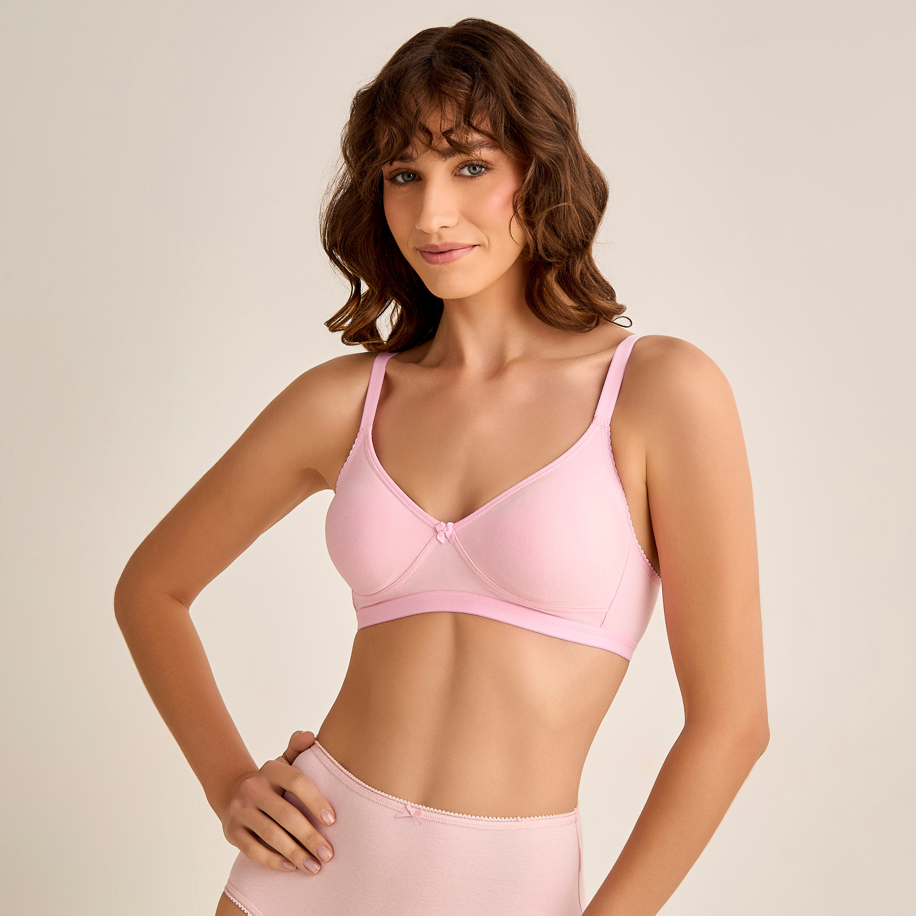 Bow Detail Non-Wired Non-Padded Bra-women-clothing-lingerie-bras-image-1