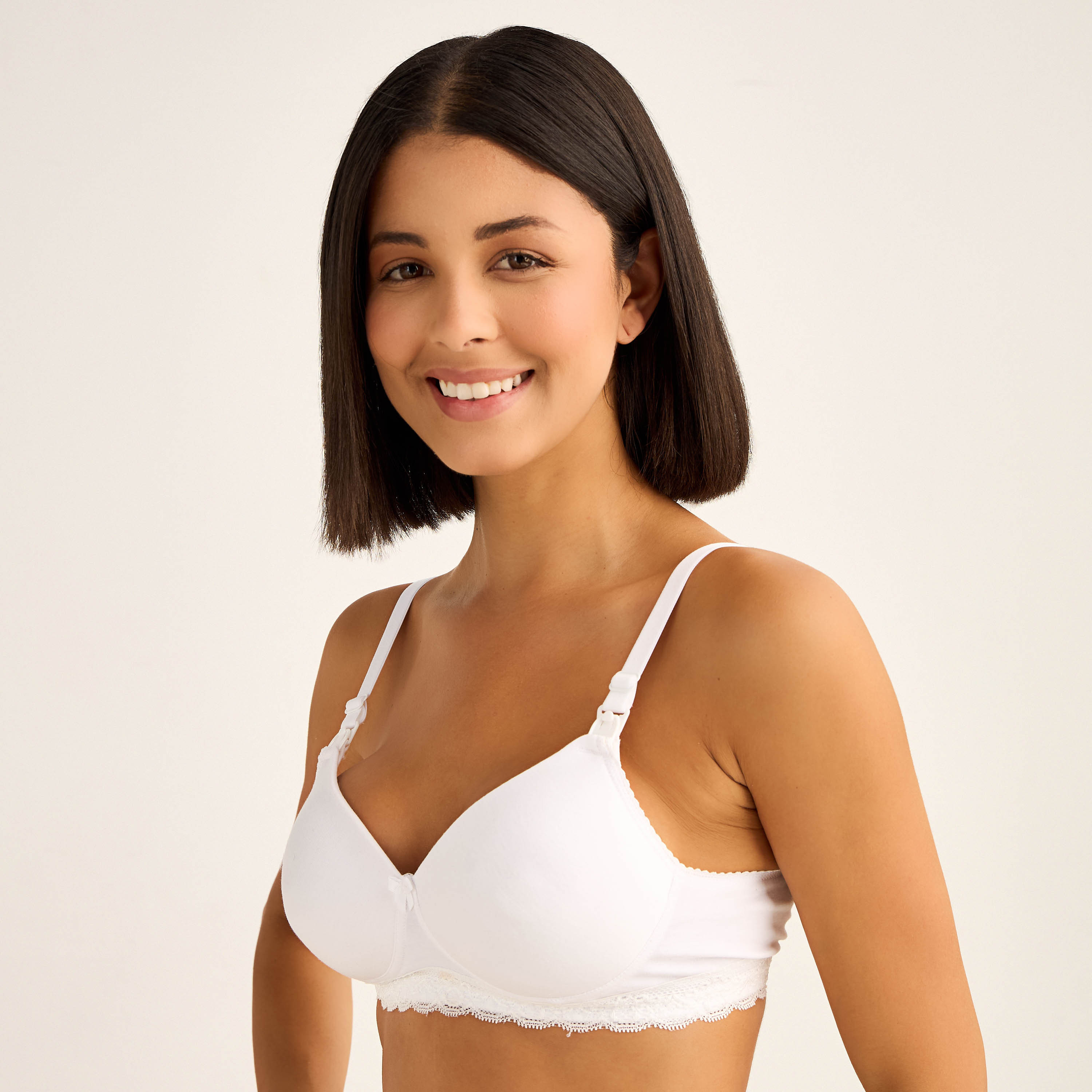 Padded Lace Trim Maternity Bra-women-clothing-lingerie-bras-image-1