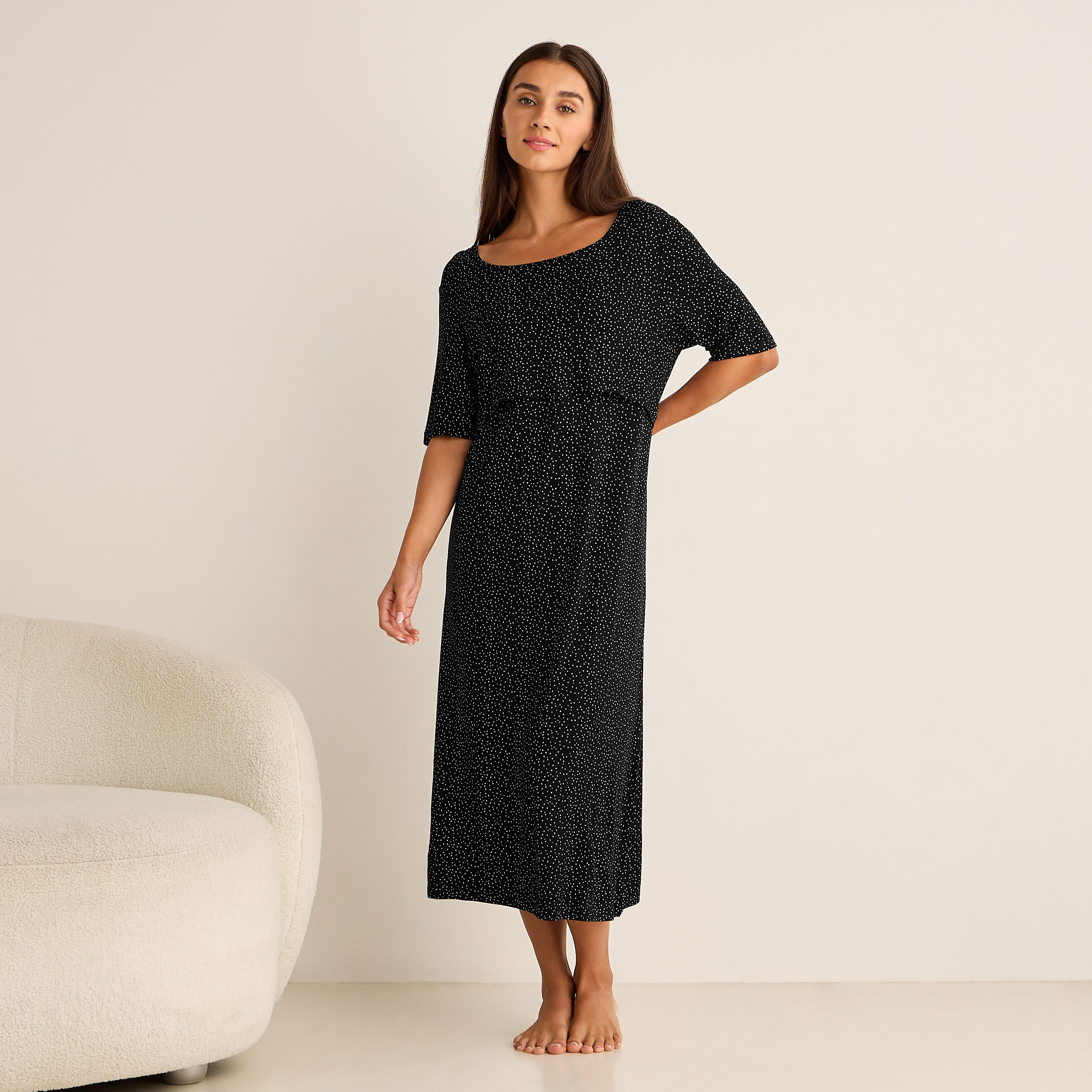 Maternity Night Dress with Print-women-clothing-nightwear-nighties-image-1