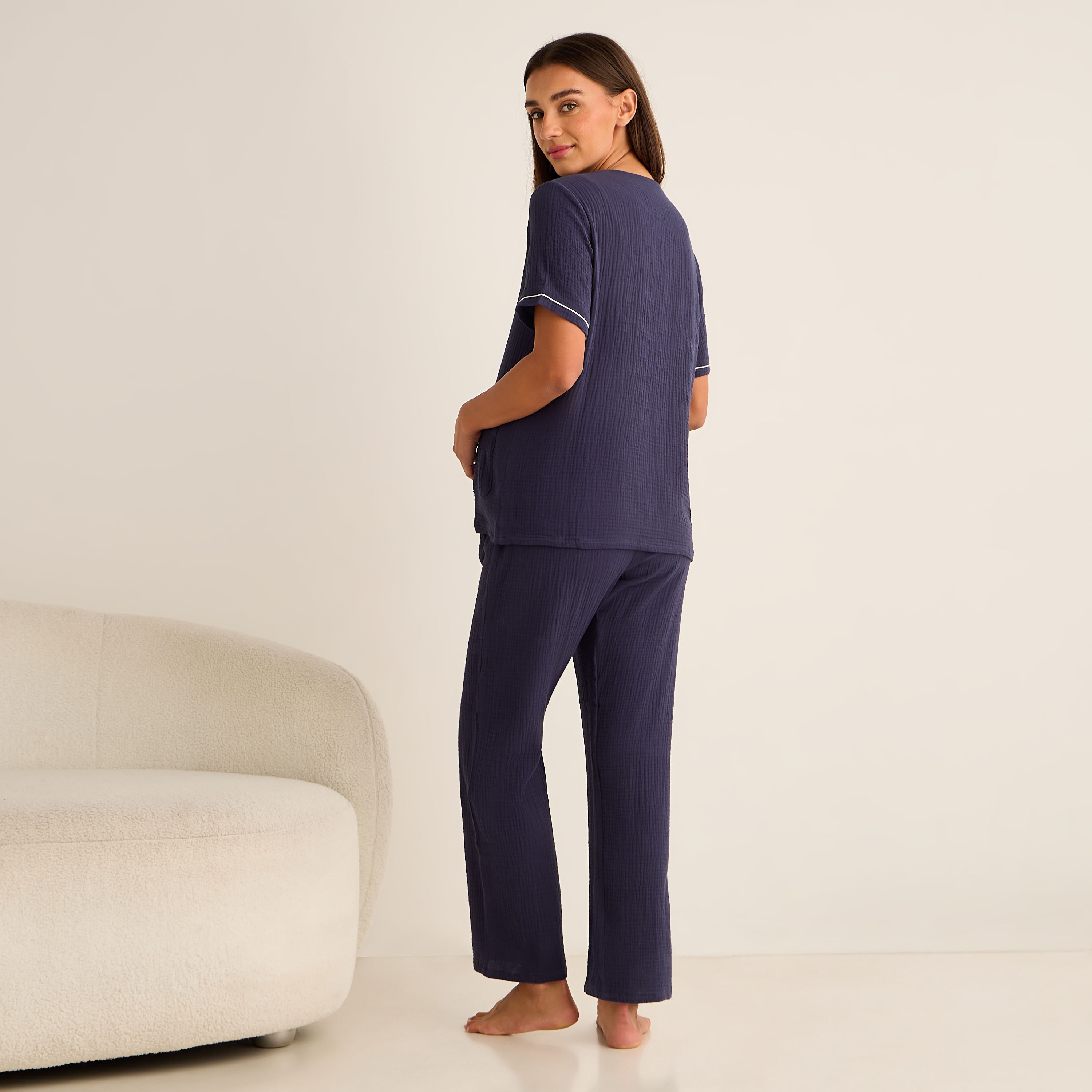 Maternity Pyjama Set Shirt & Pants Cotton-women-clothing-nightwear-pyjamas-longsets-image-2