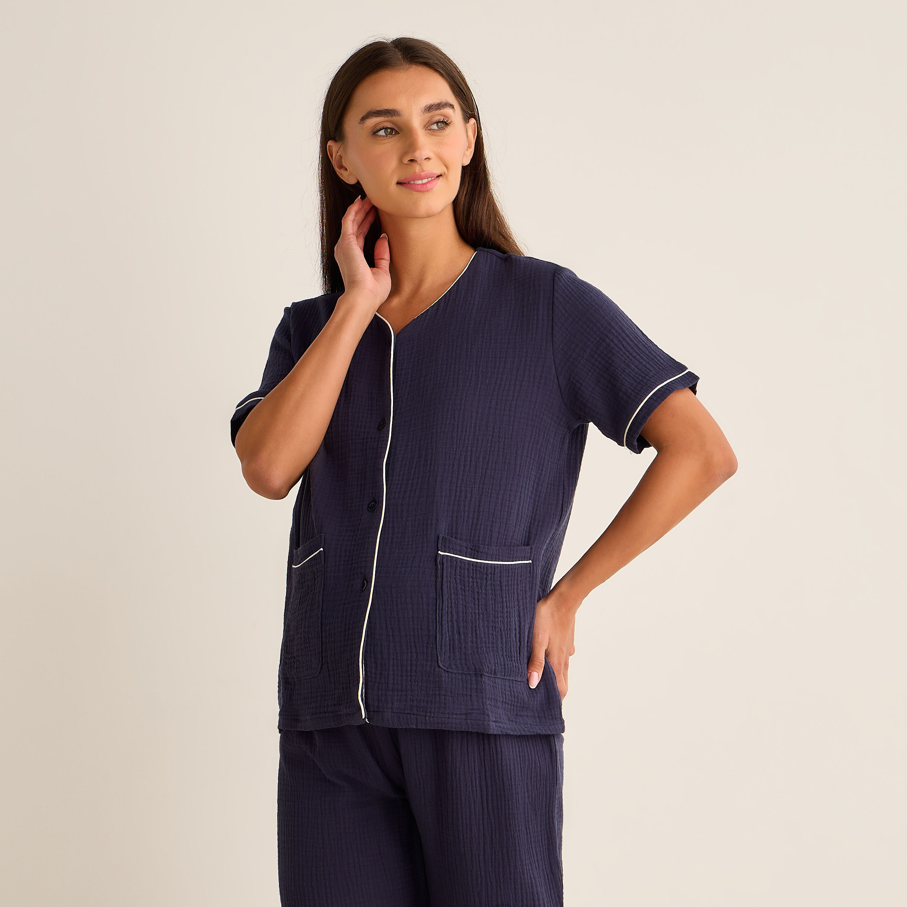 Maternity Pyjama Set Shirt & Pants Cotton-women-clothing-nightwear-pyjamas-longsets-image-3