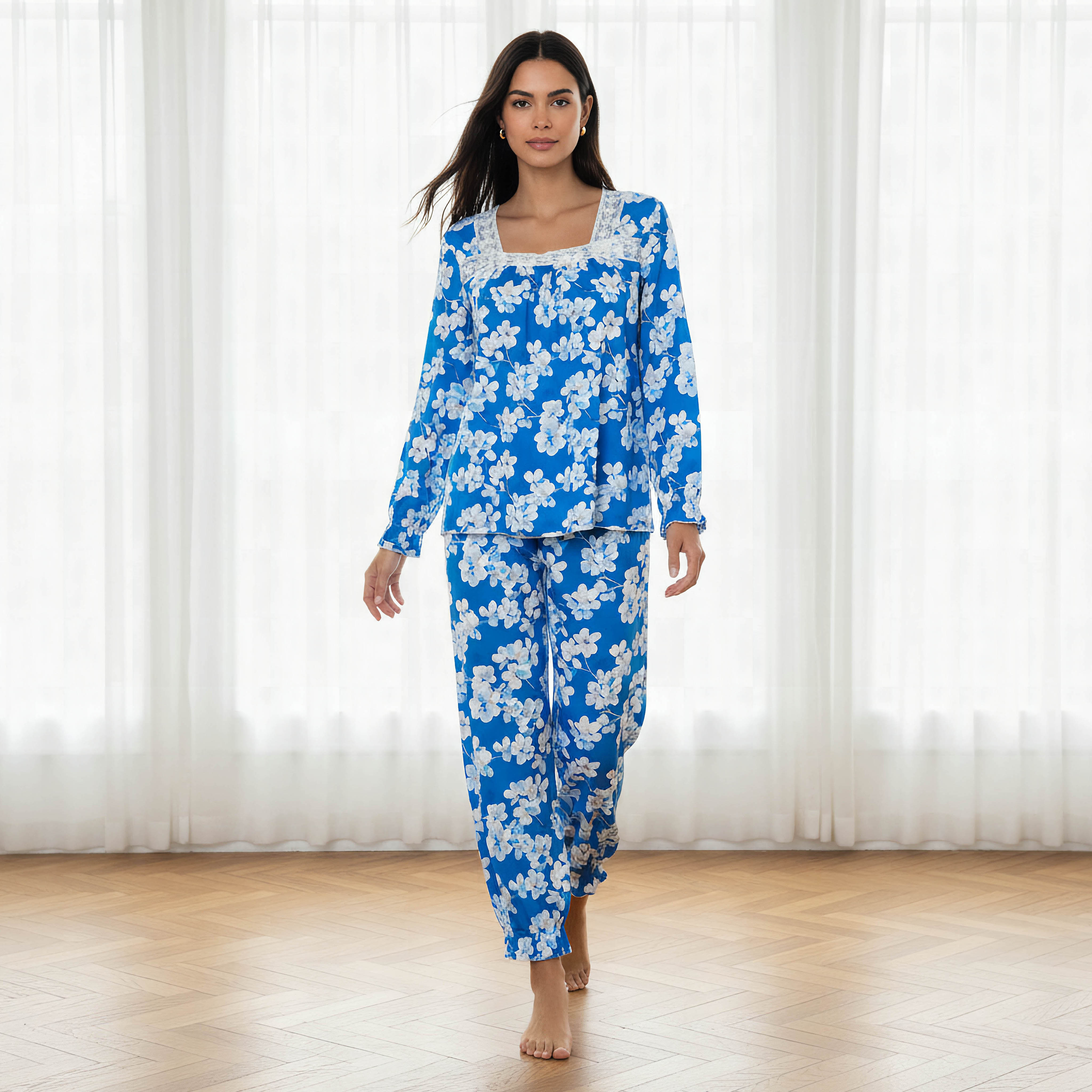 Pyjama Set Top & Trousers-women-clothing-nightwear-pyjamas-longsets-image-1