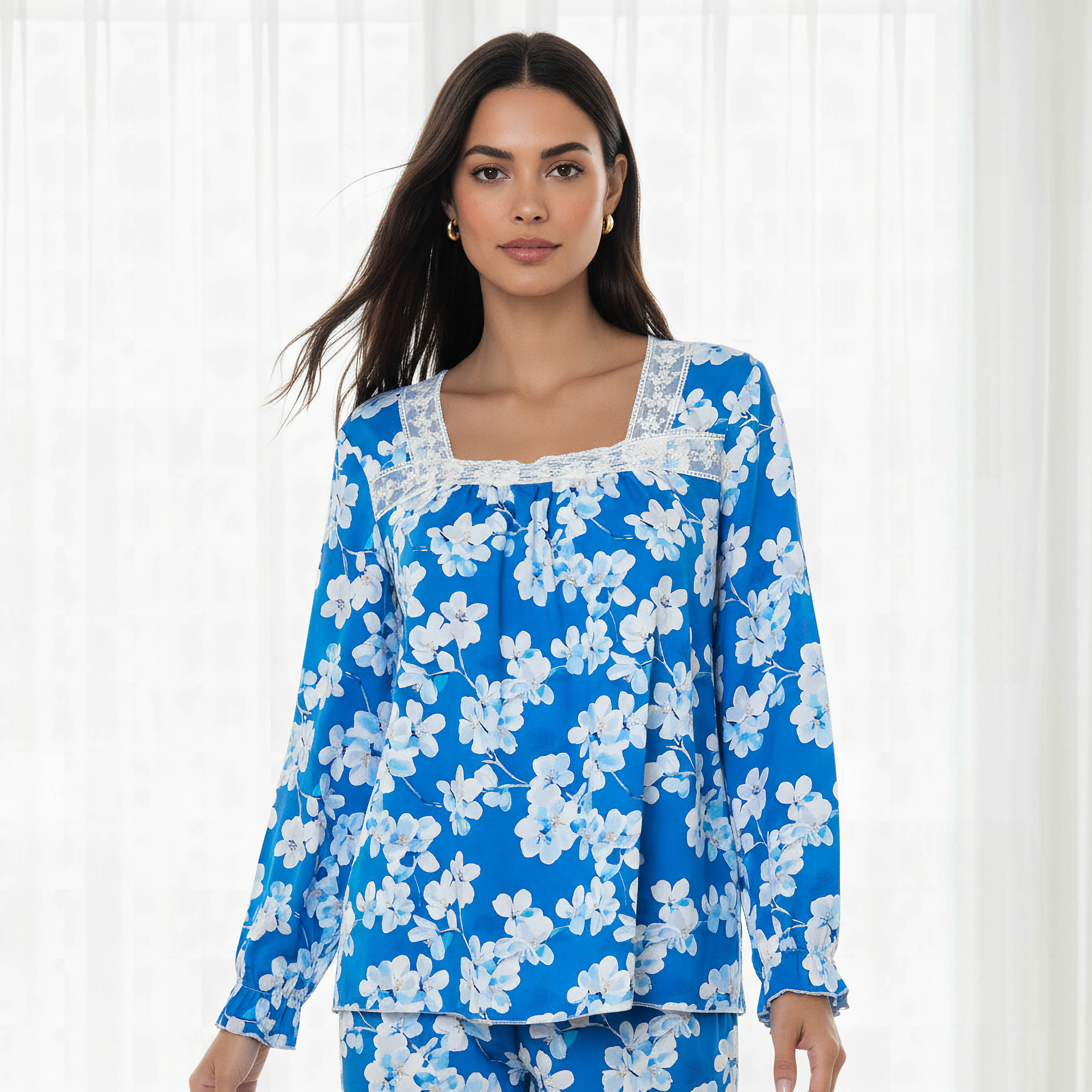 Pyjama Set Top & Trousers-women-clothing-nightwear-pyjamas-longsets-image-2