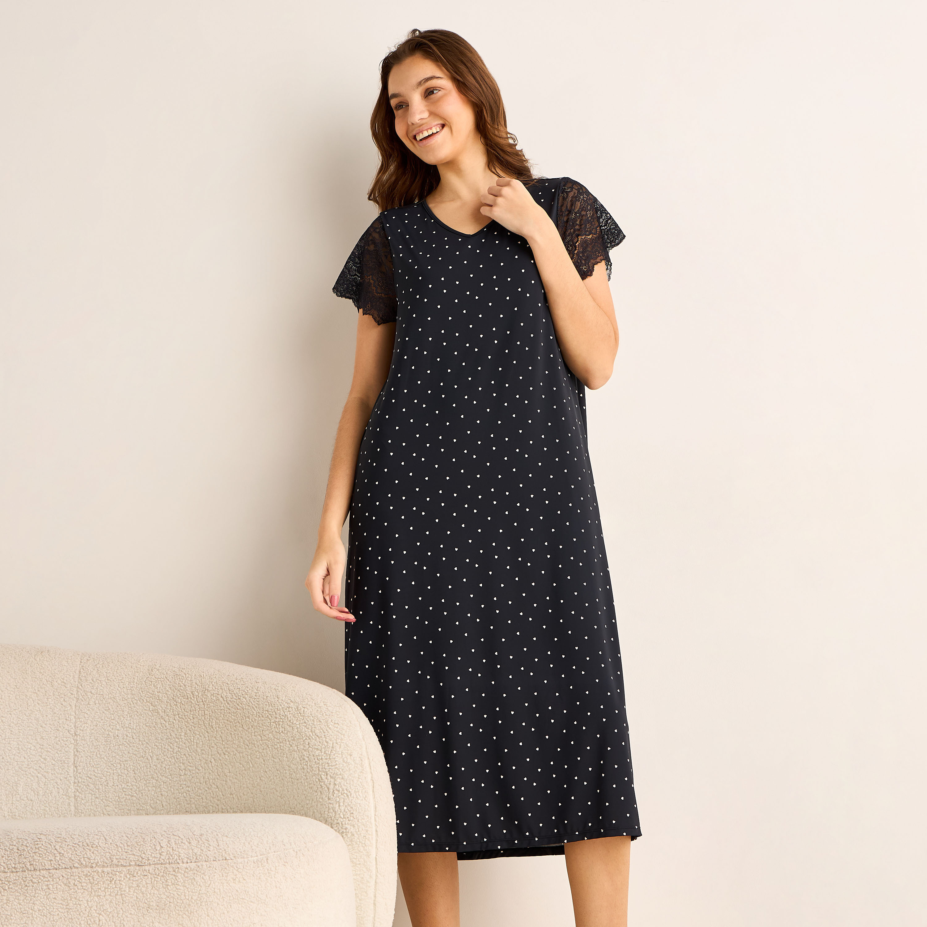 Night Dress Short Sleeve Heart Print-PROMO_SP_AE_2FOR99_110625-image-1