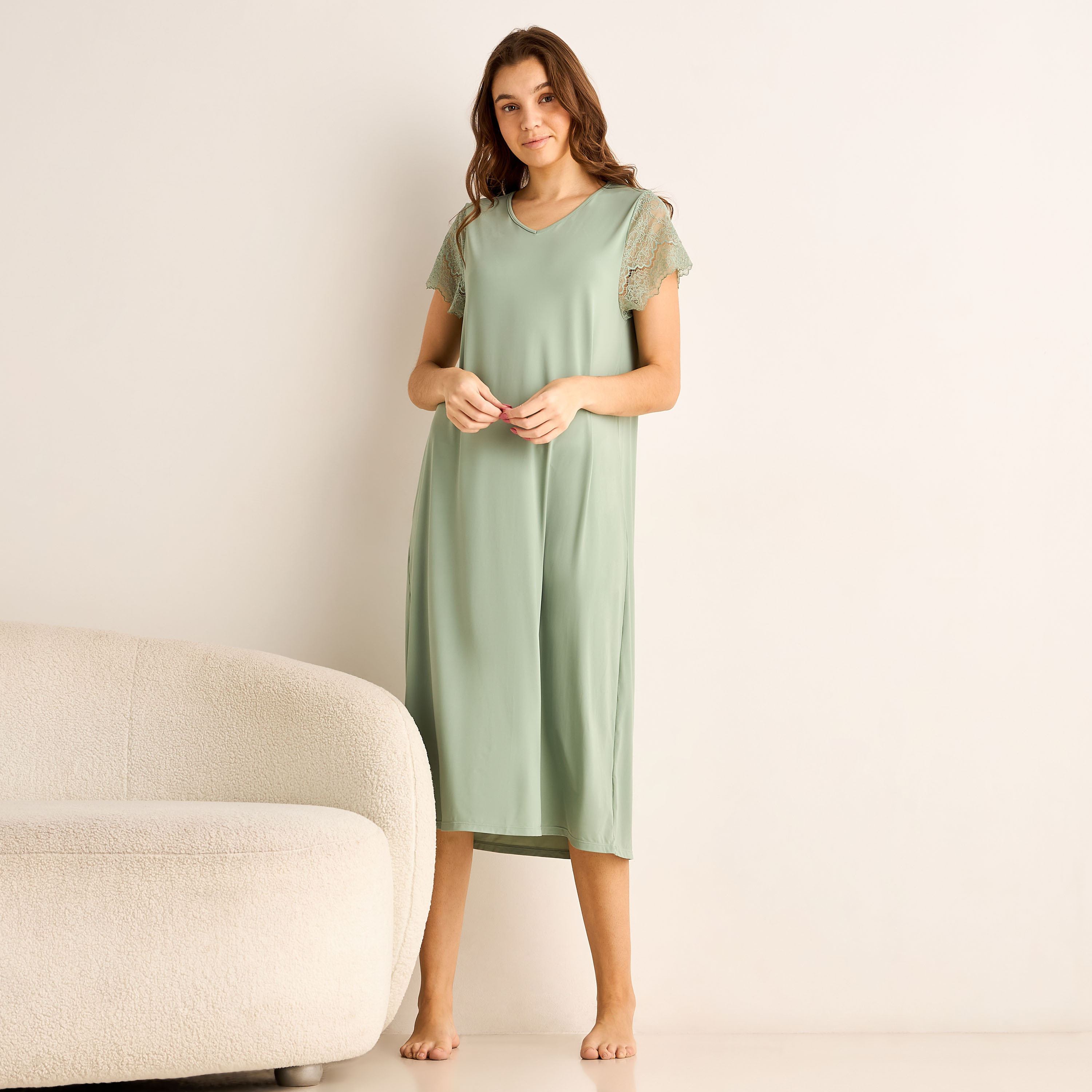 Midi Night Dress Lace Sleeves-PROMO_SP_AE_2FOR99_110625-image-2