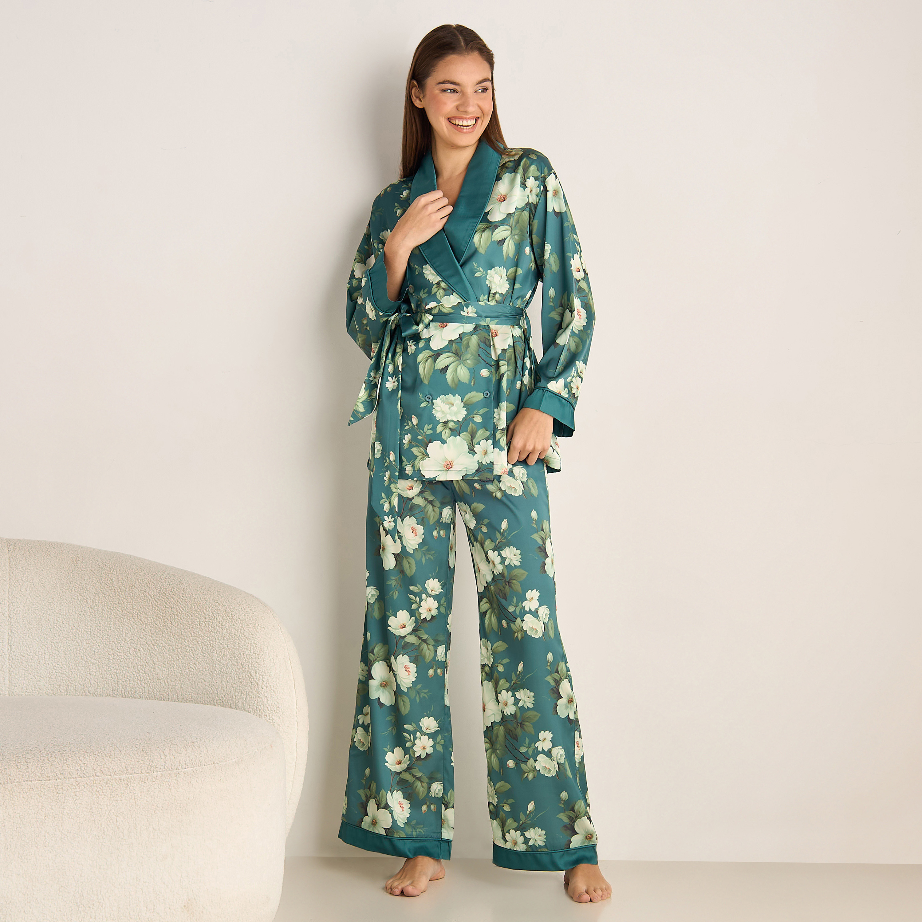 Floral Print Pyjama Set-women-clothing-nightwear-pyjamas-longsets-image-1