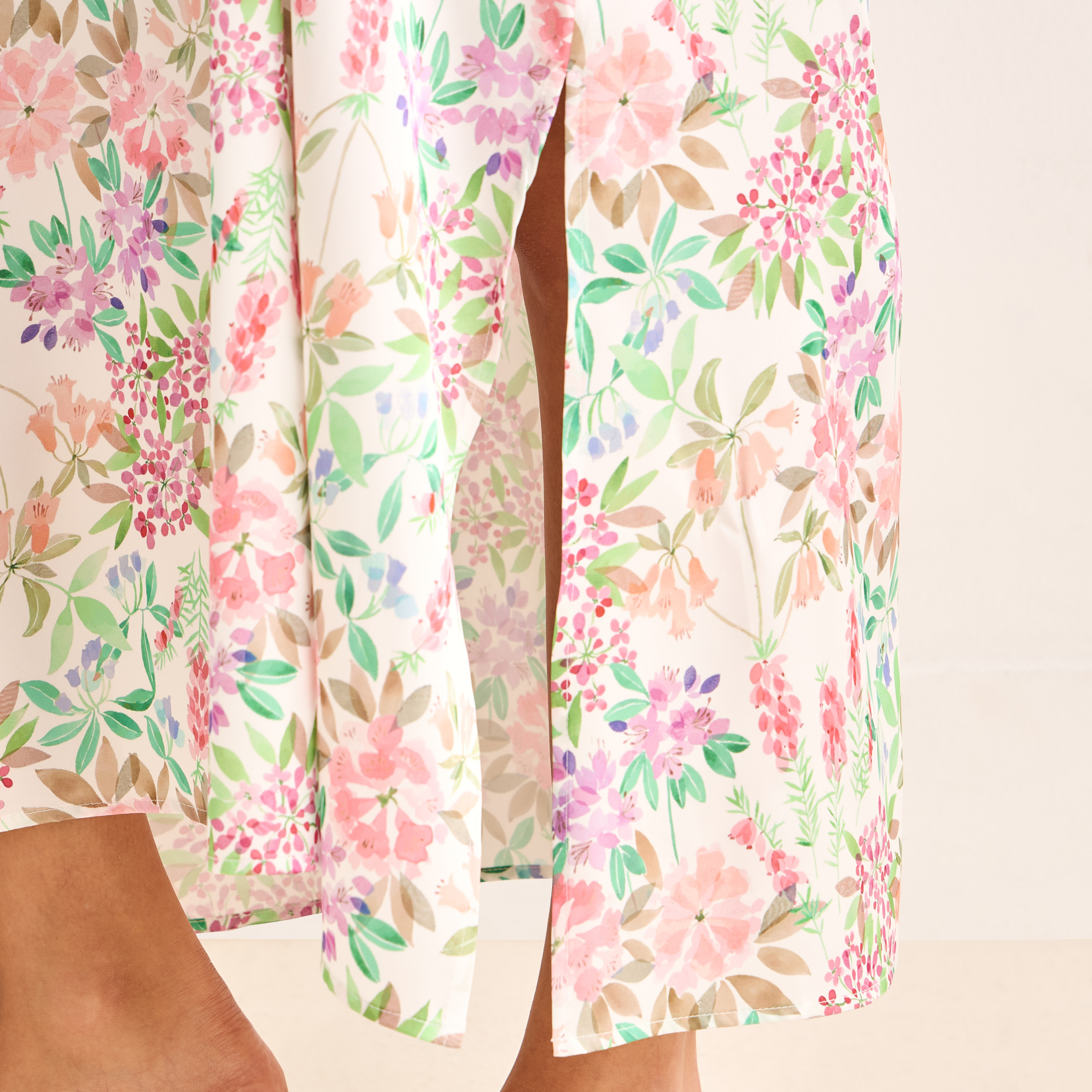 Night Gown 3/4 Sleeve Floral Print-women-clothing-nightwear-nighties-image-5