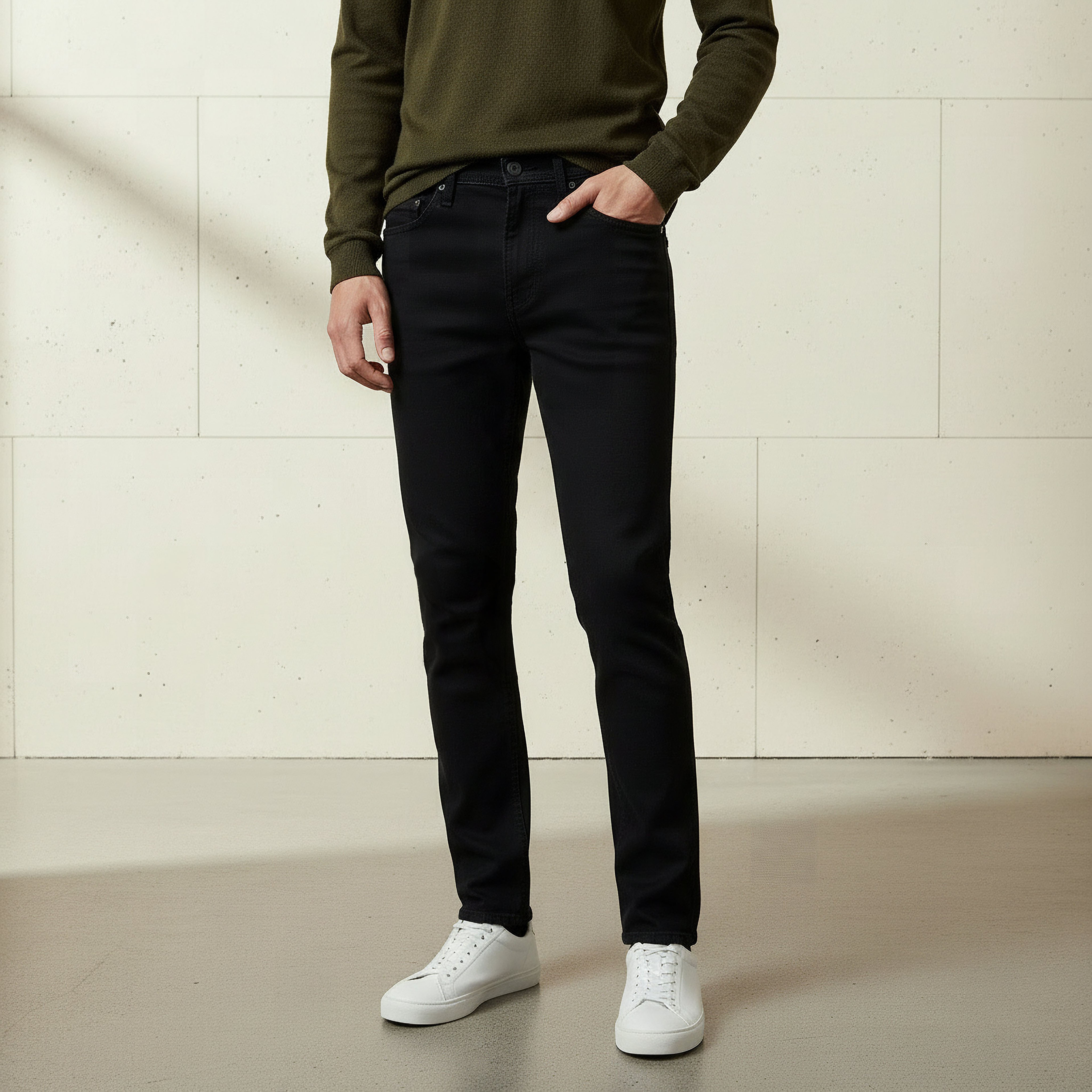 Men Skinny Fit Flexi Waist Pocket Jeans-men-clothing-bottoms-jeans-image-1