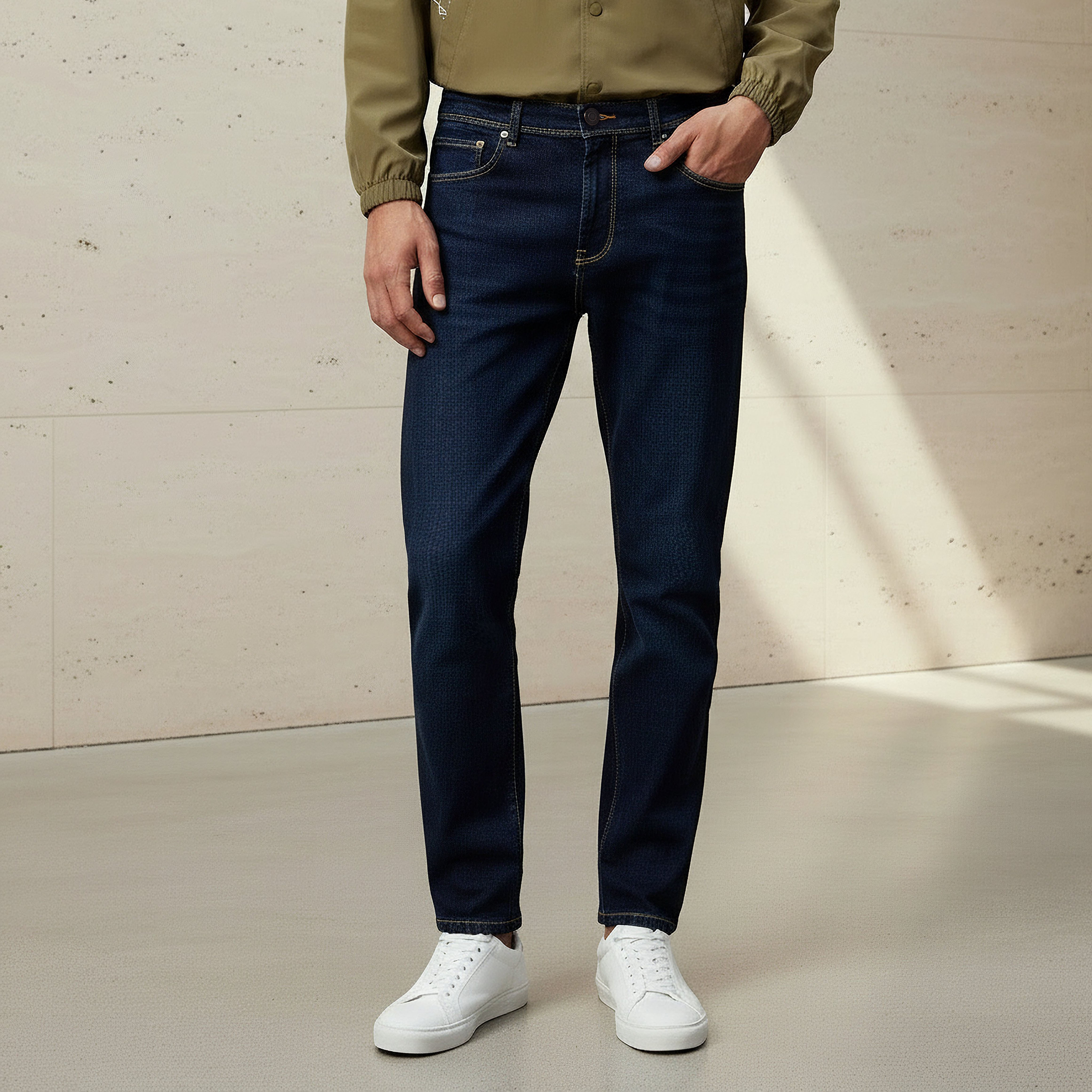 Men Tapered Fit Mid-Rise Jeans-men-clothing-bottoms-jeans-image-1