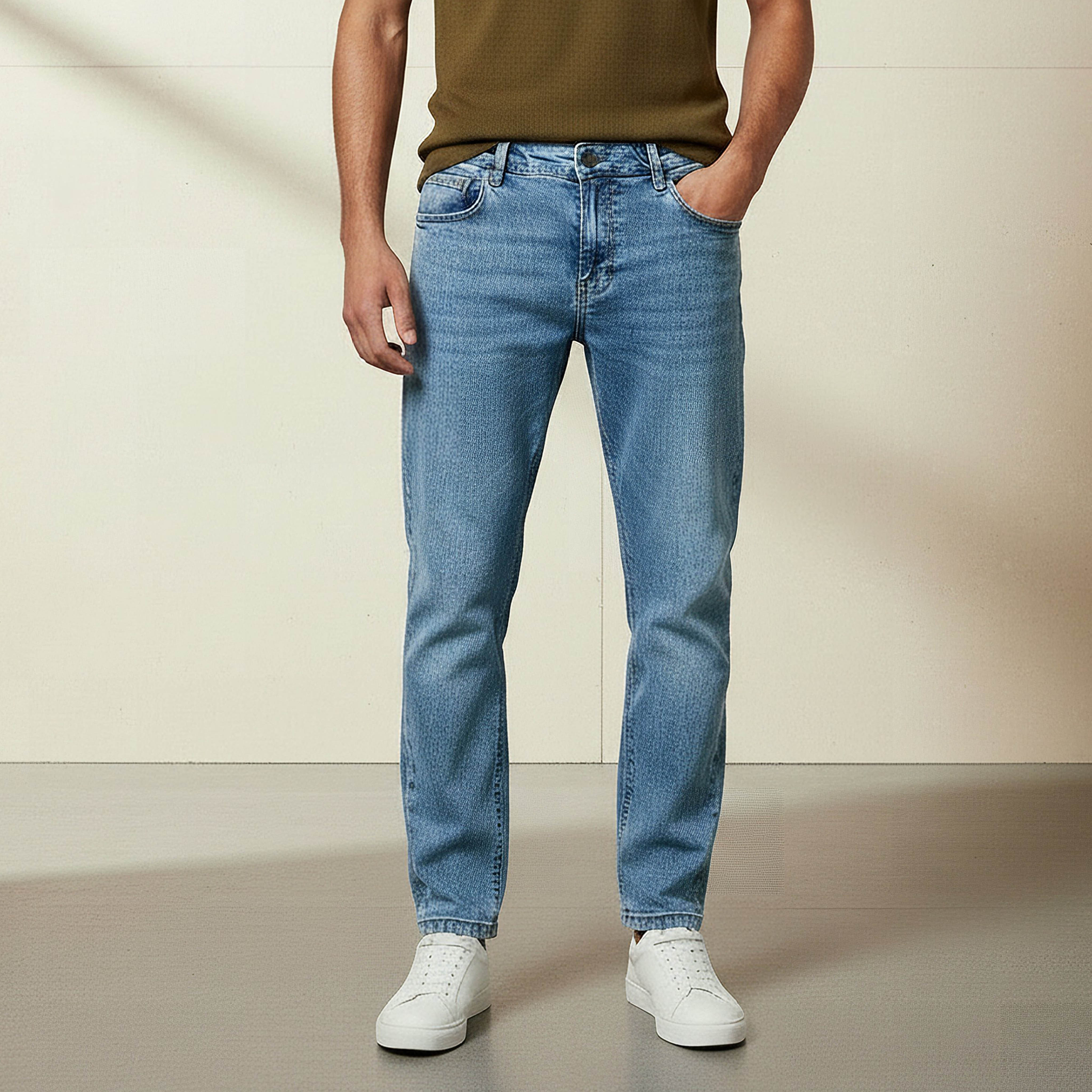Men Tapered Fit Mid-Rise Jeans-men-clothing-bottoms-jeans-image-1