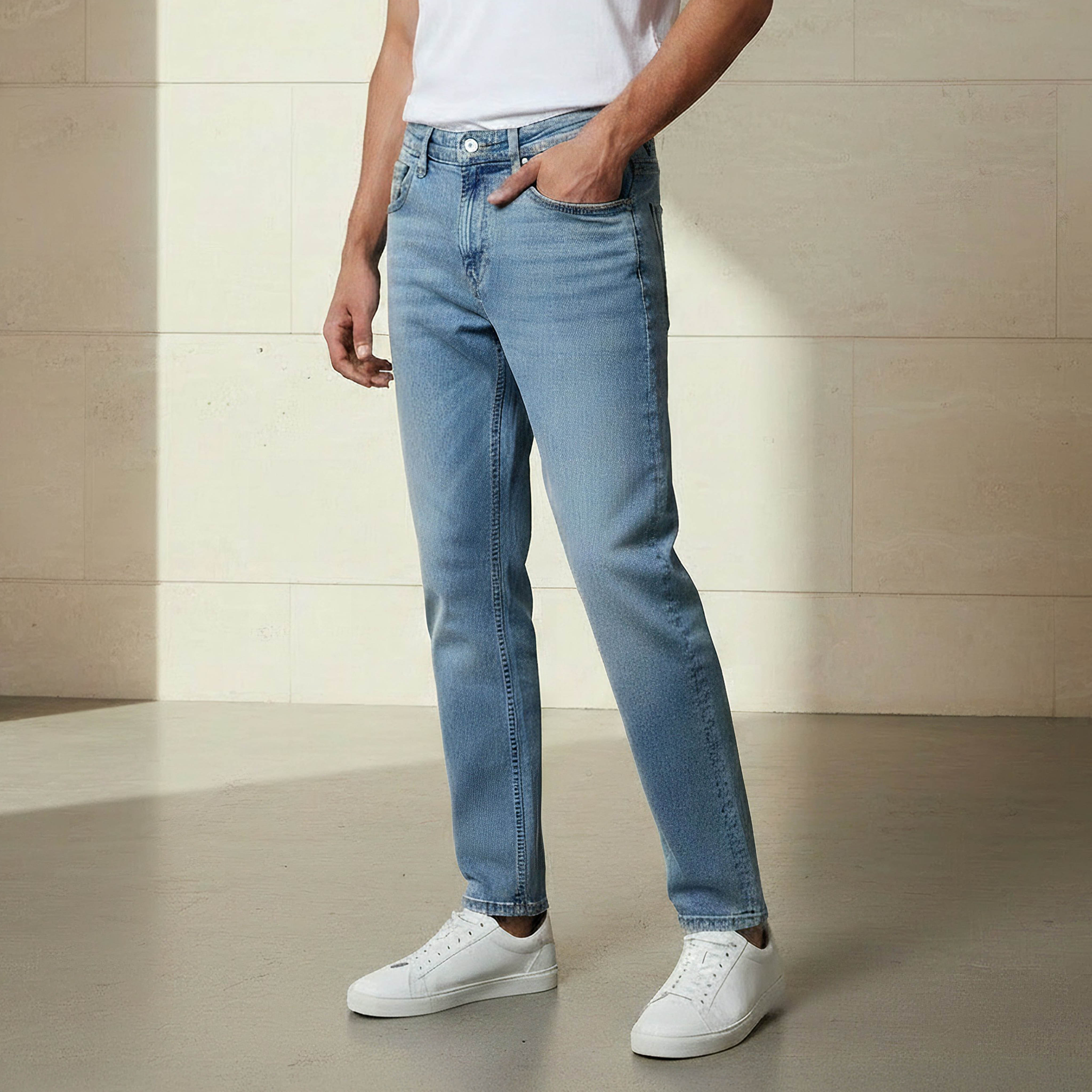 Men Tapered Fit Mid-Rise Jeans-men-clothing-bottoms-jeans-image-1