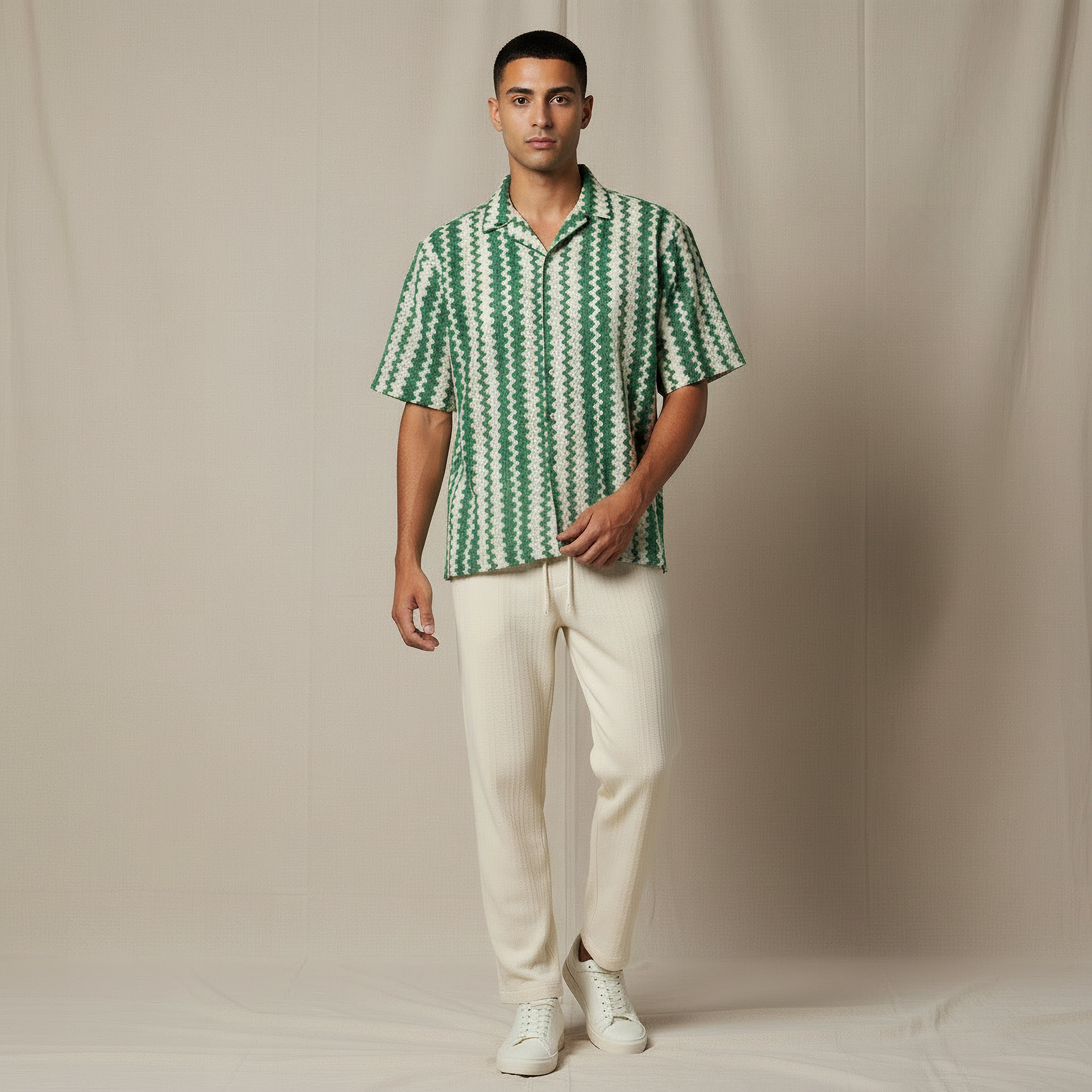 Men Camp Collar Striped Short Sleeves Resort Shirt-men-clothing-shirts-image-5