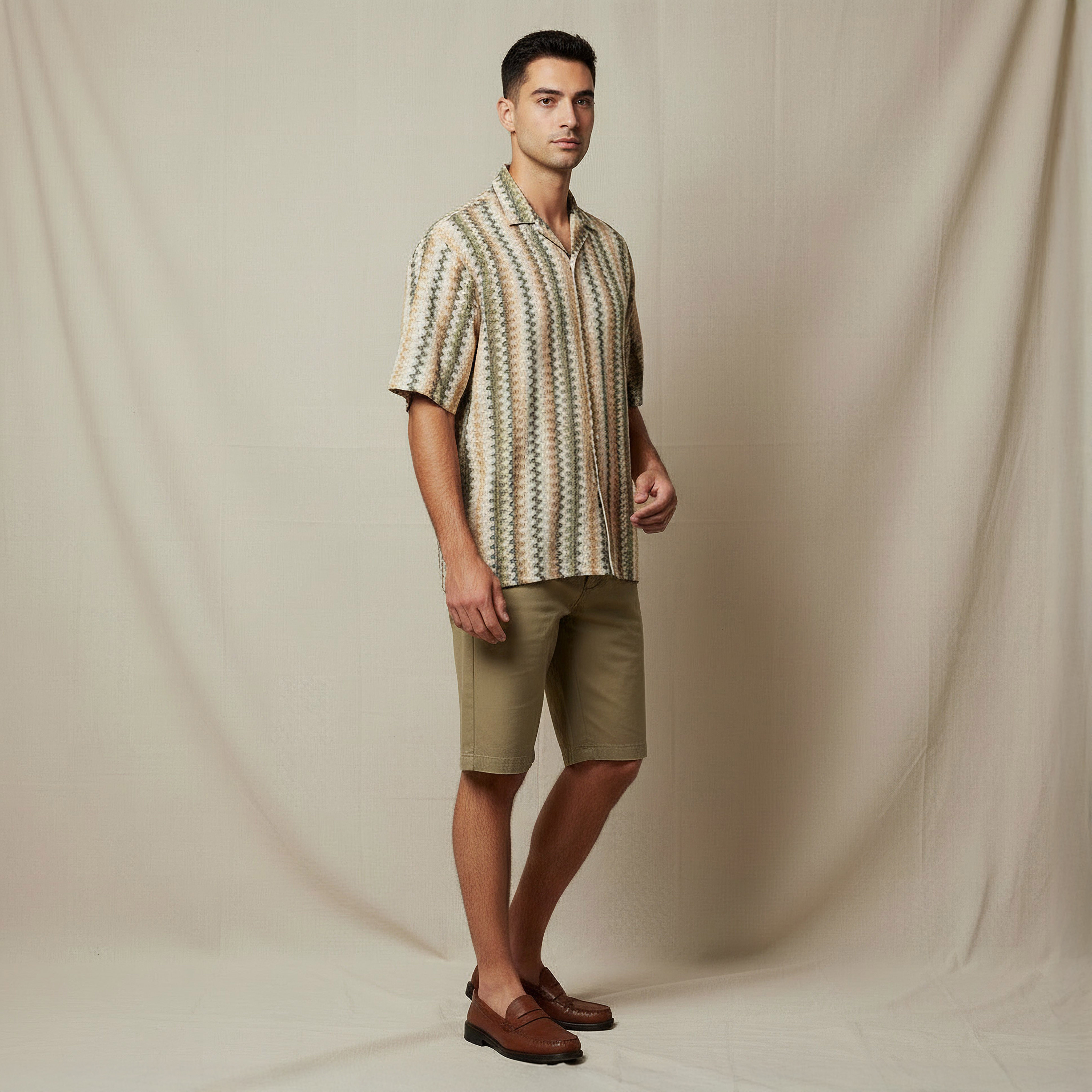 Men Camp Collar Striped Short Sleeves Resort Shirt-men-clothing-shirts-image-2