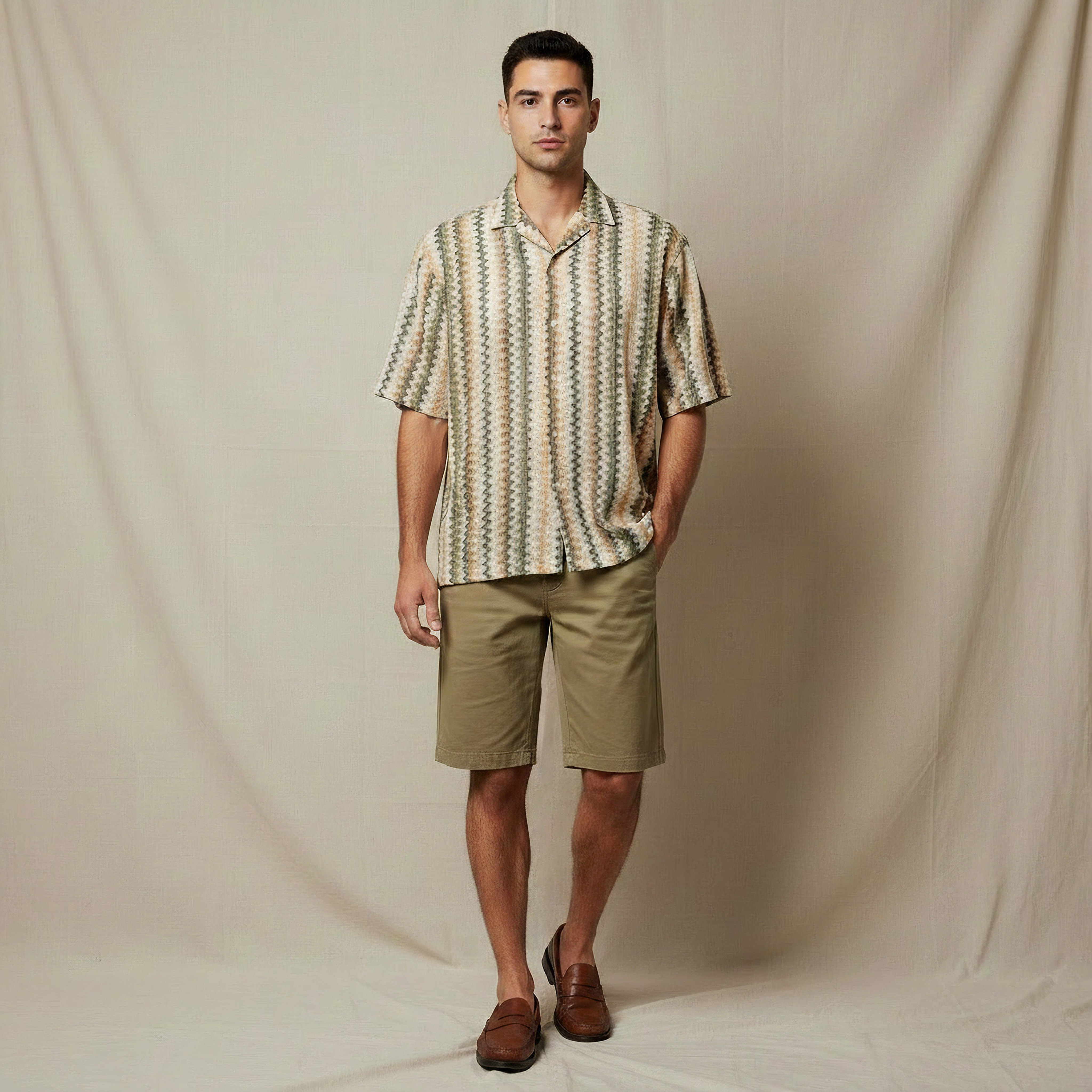 Men Camp Collar Striped Short Sleeves Resort Shirt-men-clothing-shirts-image-5