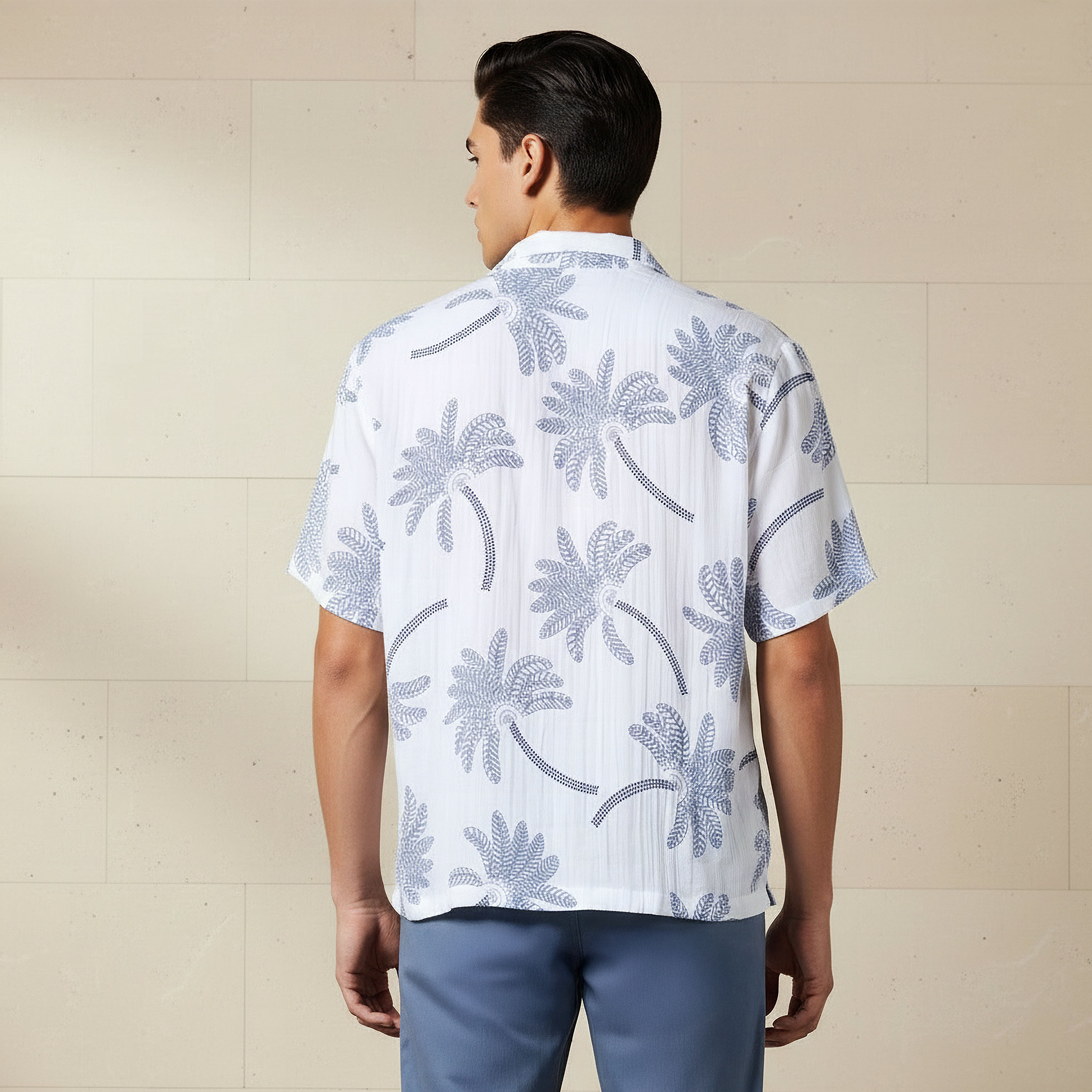 Men Camp Collar Palm Tree Print Short Sleeve Resort Shirt-men-clothing-shirts-image-3