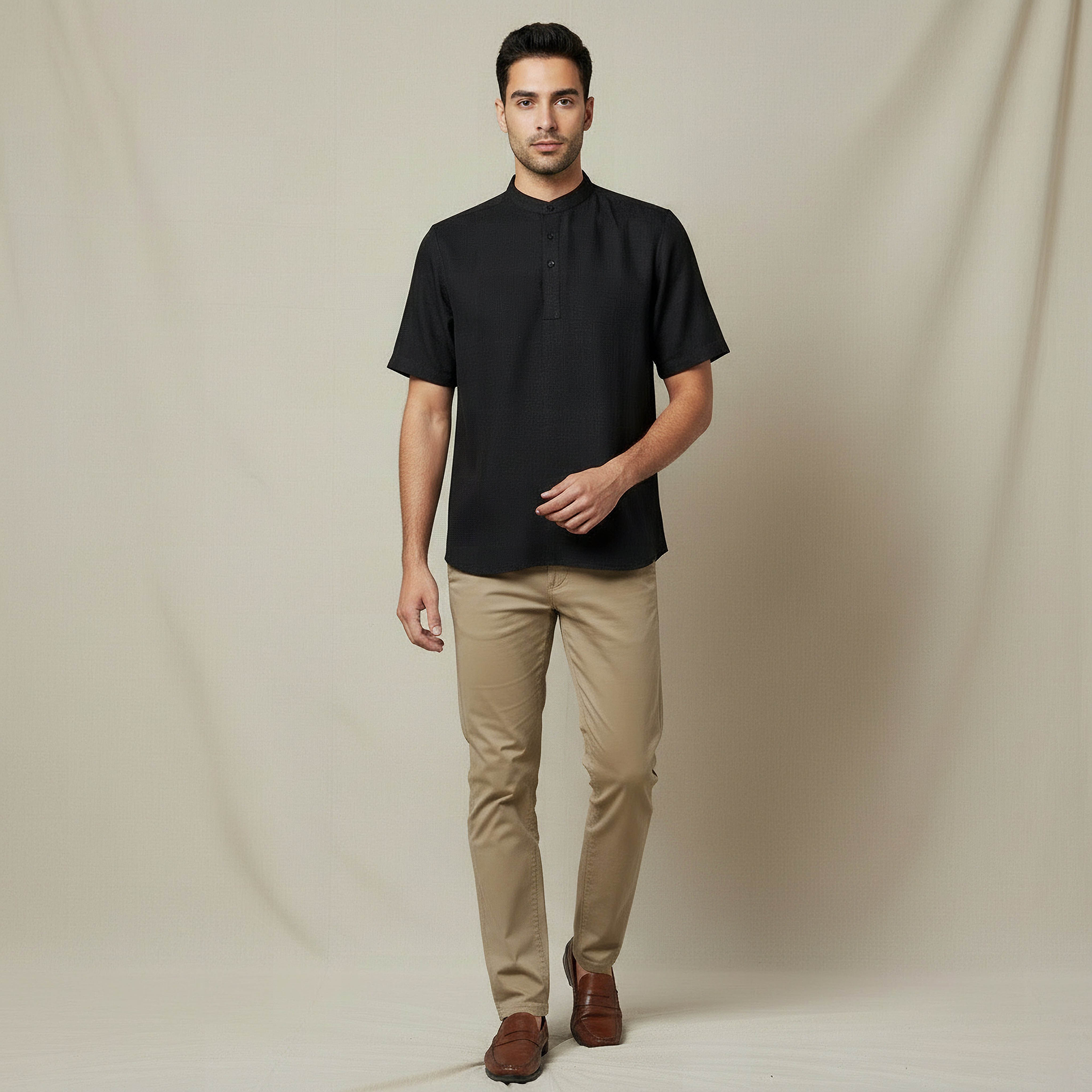 Men Mandarin Neck Short Sleeves Linen Look Shirt-PROMO_SP_AE__4_RGCC_BUY2FOR89_040325-image-5