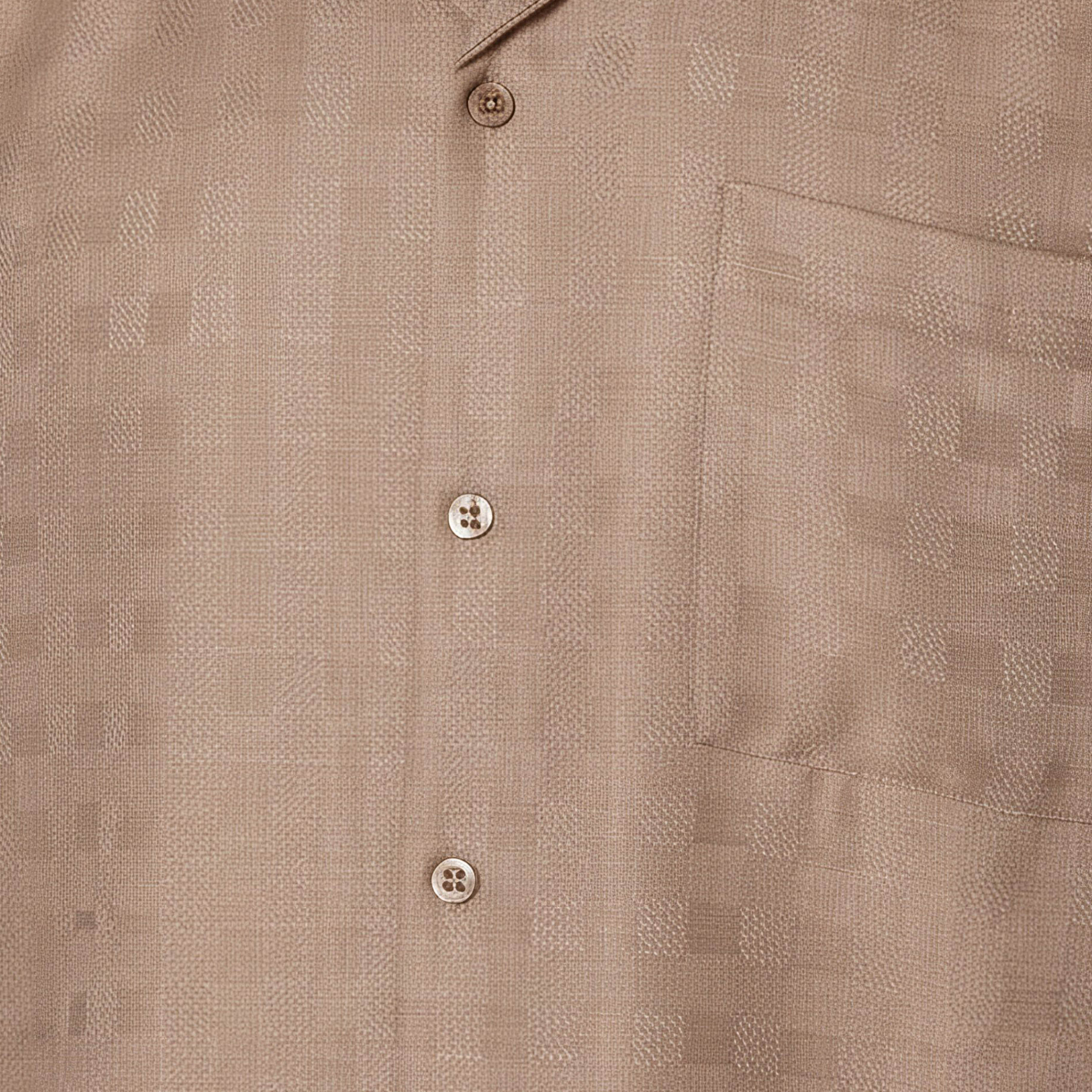 Men Regular Fit Camp Collar Textured Short Sleeves Resort Shirt-men-clothing-shirts-image-4