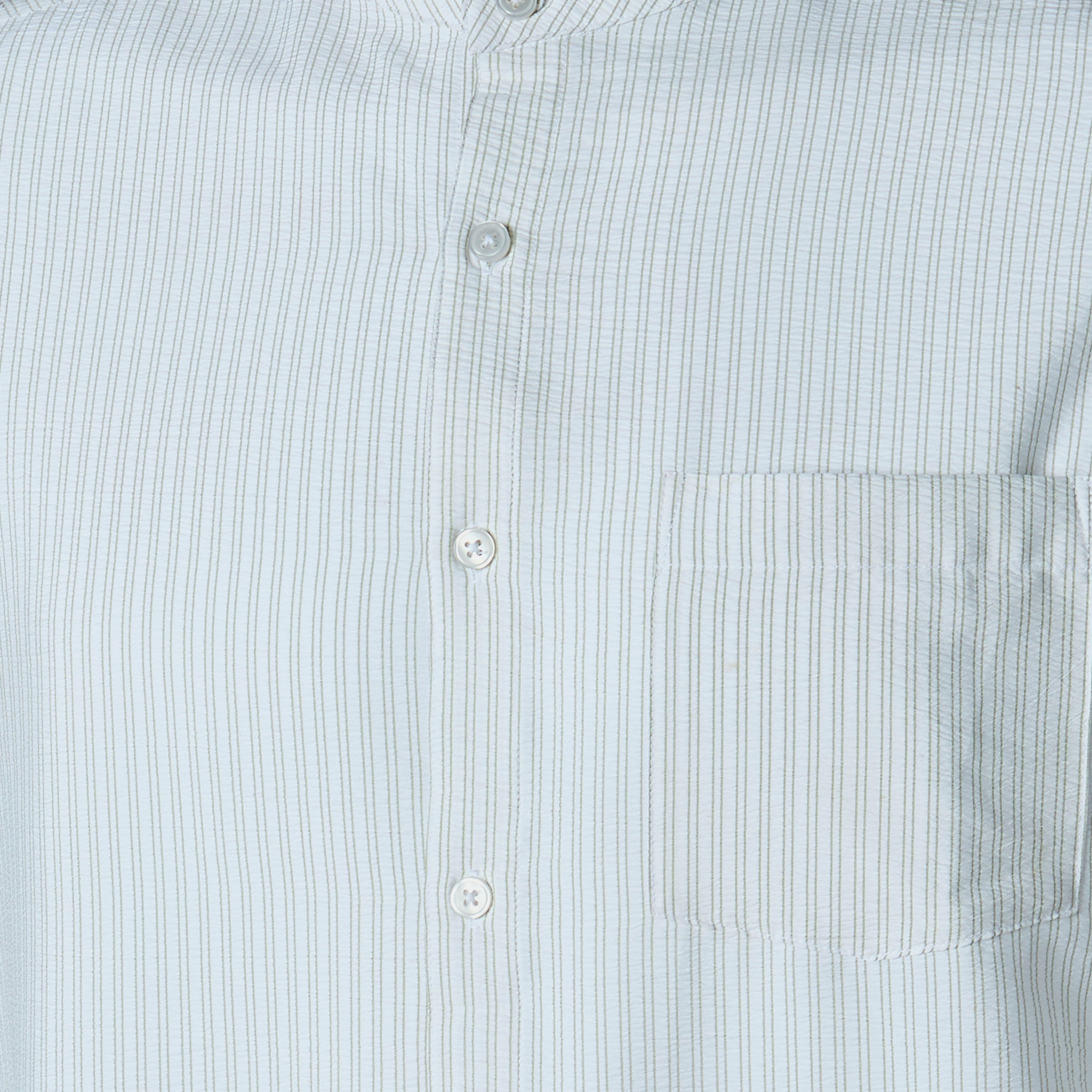 Men Regular Fit Mandarin Collar Striped Long Sleeves Shirt-men-clothing-shirts-image-4