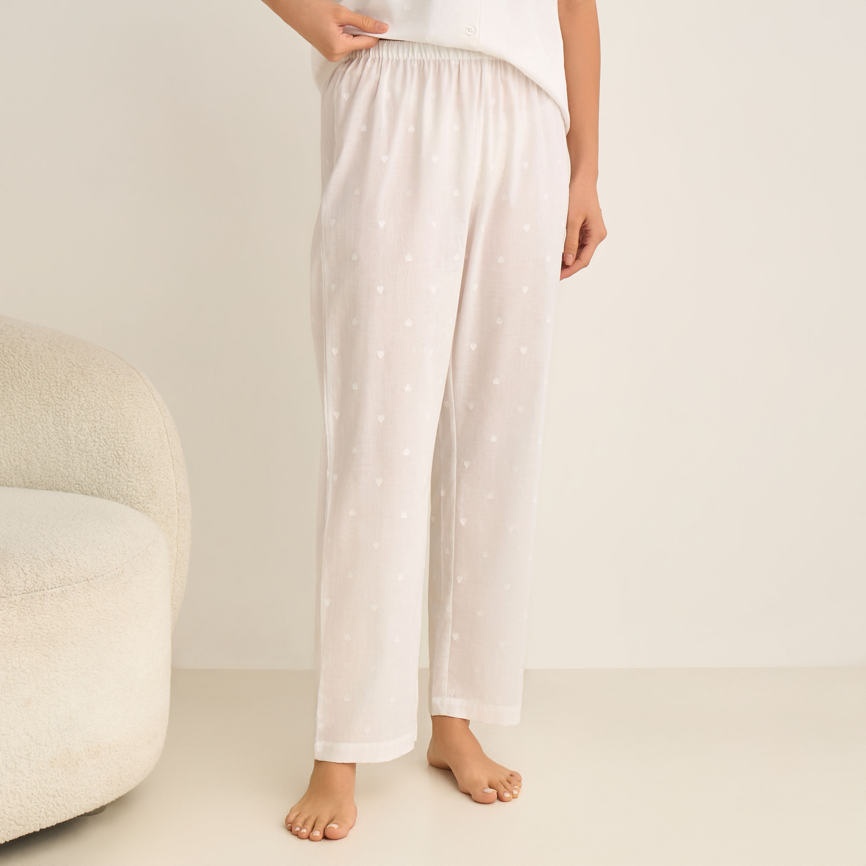 Pyjama Set Button-Down Shirt & Trousers Cotton-women-clothing-nightwear-pyjamas-longsets-image-4