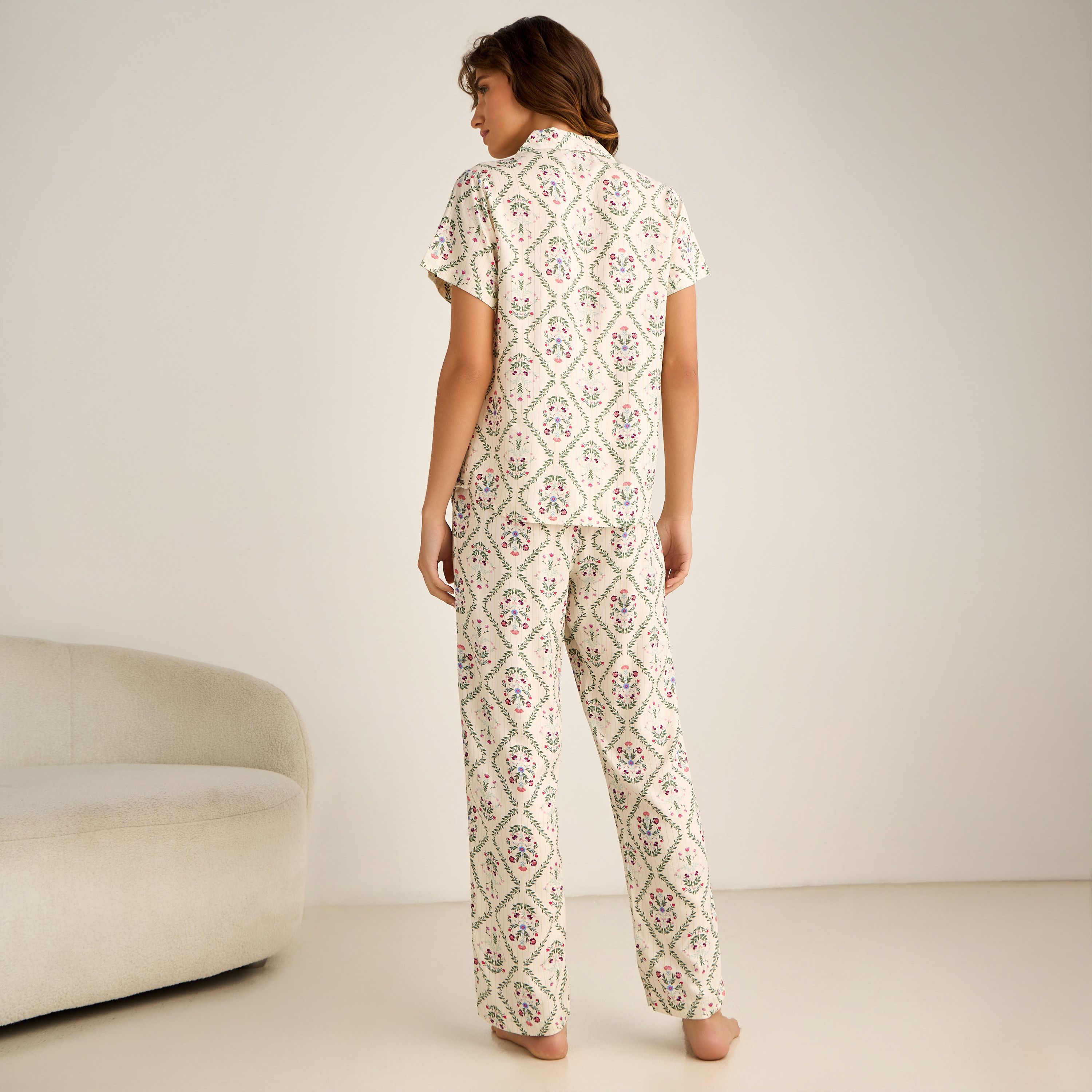 Pyjama Set Button-Down Shirt & Trousers-women-clothing-nightwear-pyjamas-longsets-image-3